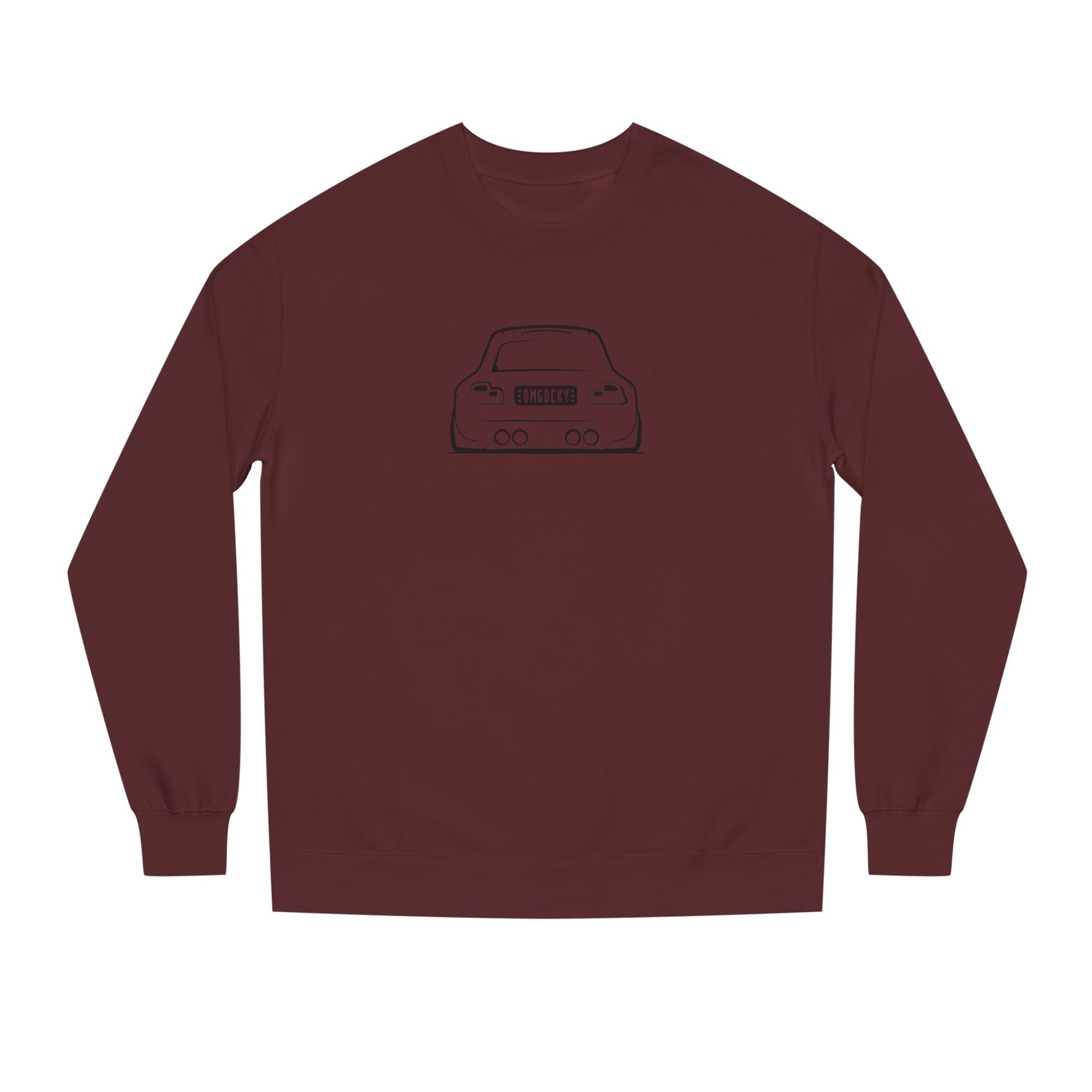 OMGBEKY Black Coupe Silhouette Sweatshirt - Unisex Independent Trading Company Crew Neck Fleece Sweatshirt