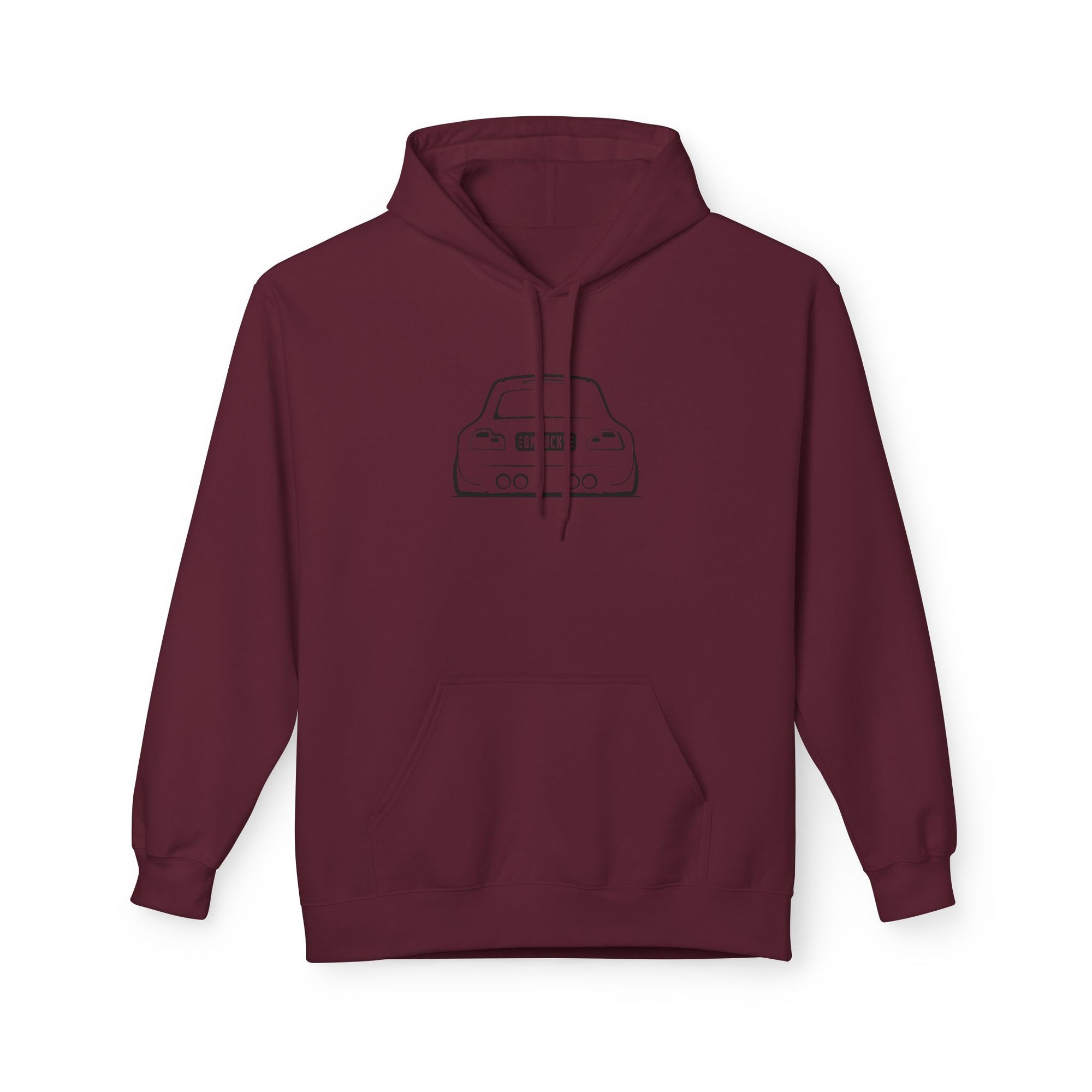 OMGBEKY Black Coupe Silhouette Hoodie - Unisex Gildan Classic Softstyle Fleece Drawstring Hoodie