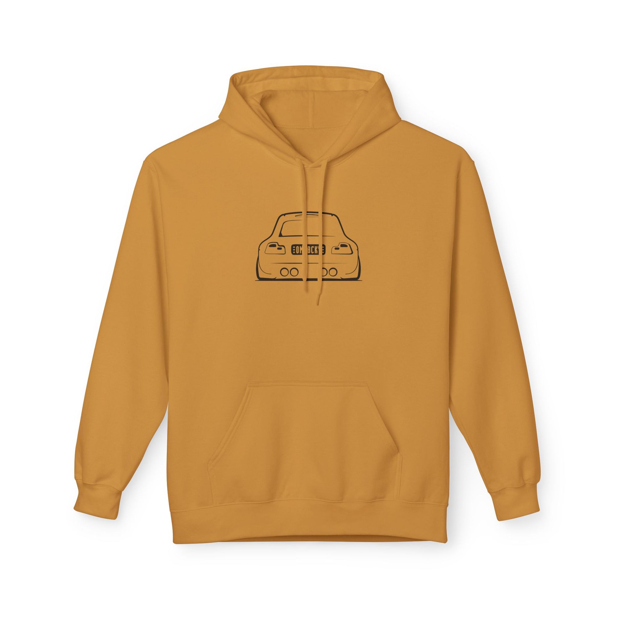 OMGBEKY Black Coupe Silhouette Hoodie - Unisex Gildan Classic Softstyle Fleece Drawstring Hoodie