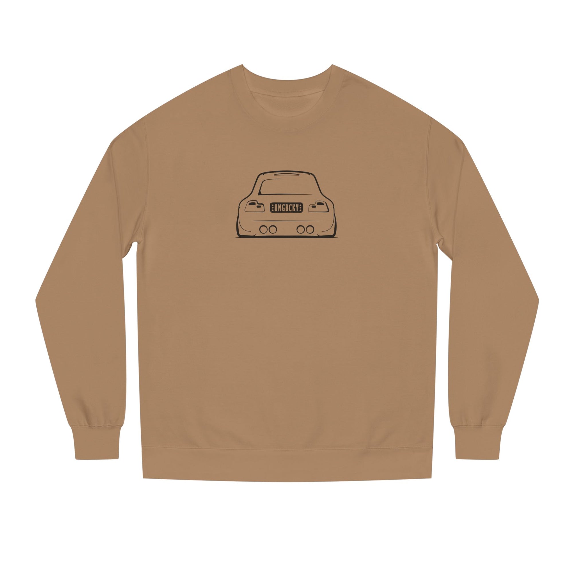 OMGBEKY Black Coupe Silhouette Sweatshirt - Unisex Independent Trading Company Crew Neck Fleece Sweatshirt