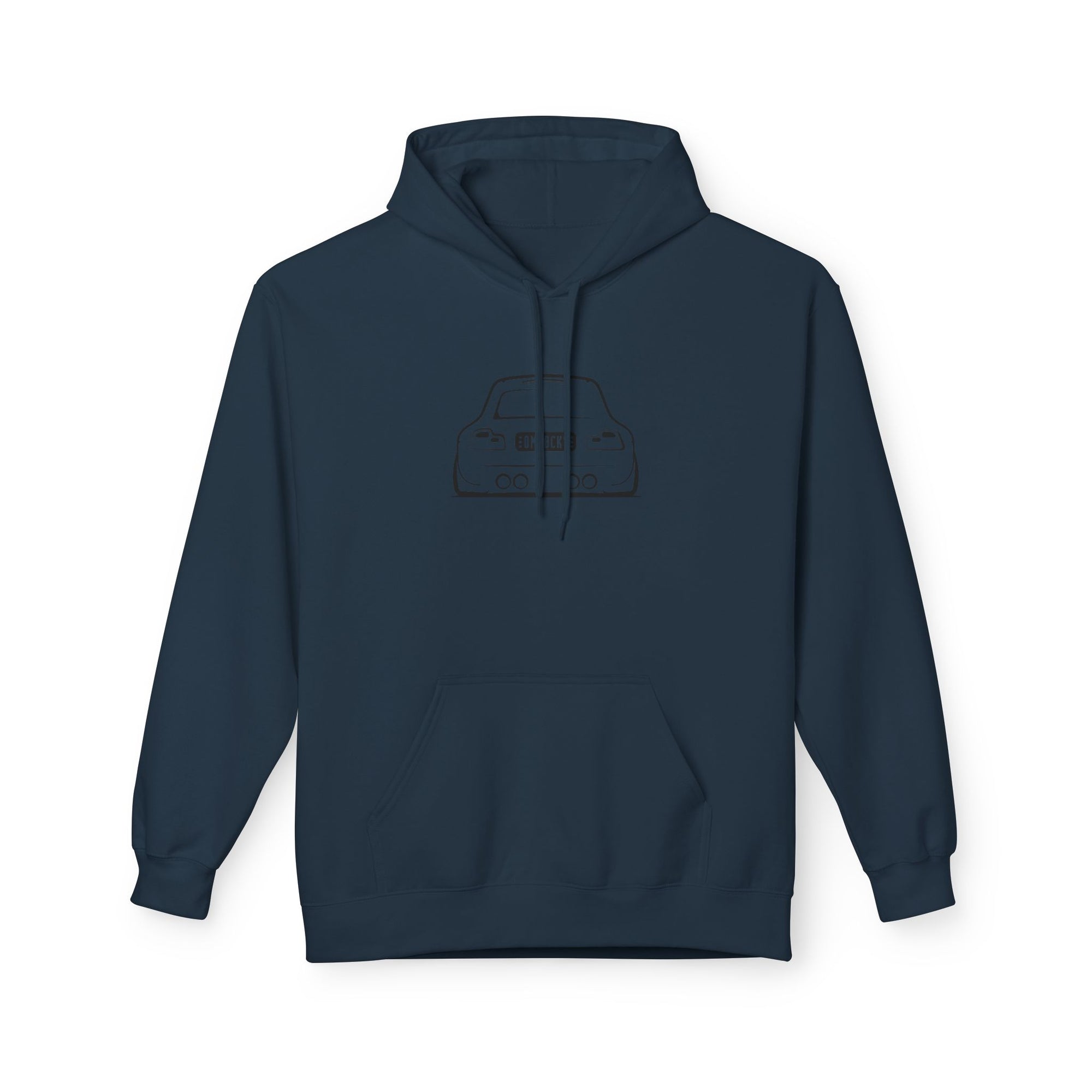 OMGBEKY Black Coupe Silhouette Hoodie - Unisex Gildan Classic Softstyle Fleece Drawstring Hoodie