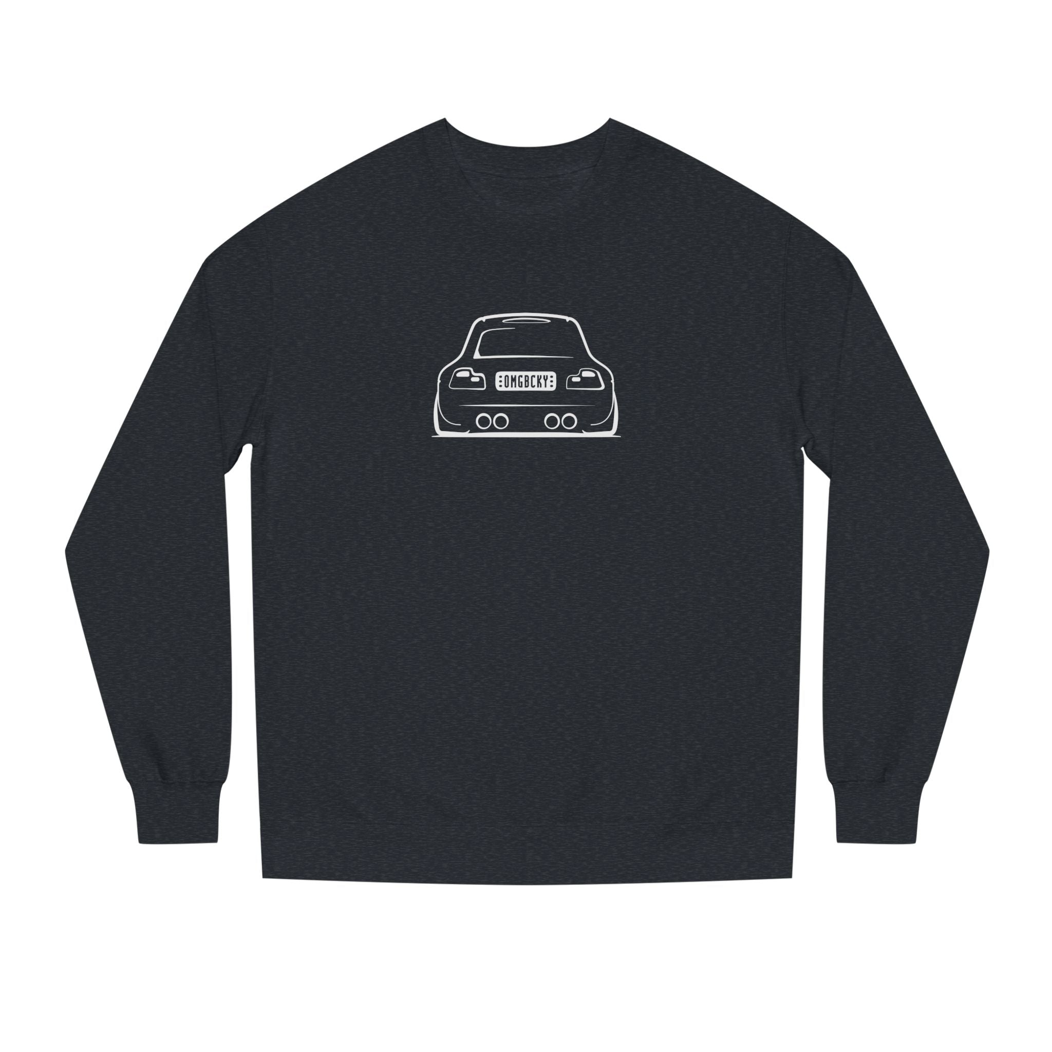 OMGBEKY White Coupe Silhouette Sweatshirt - Unisex Independent Trading Company Crew Neck Fleece Sweatshirt