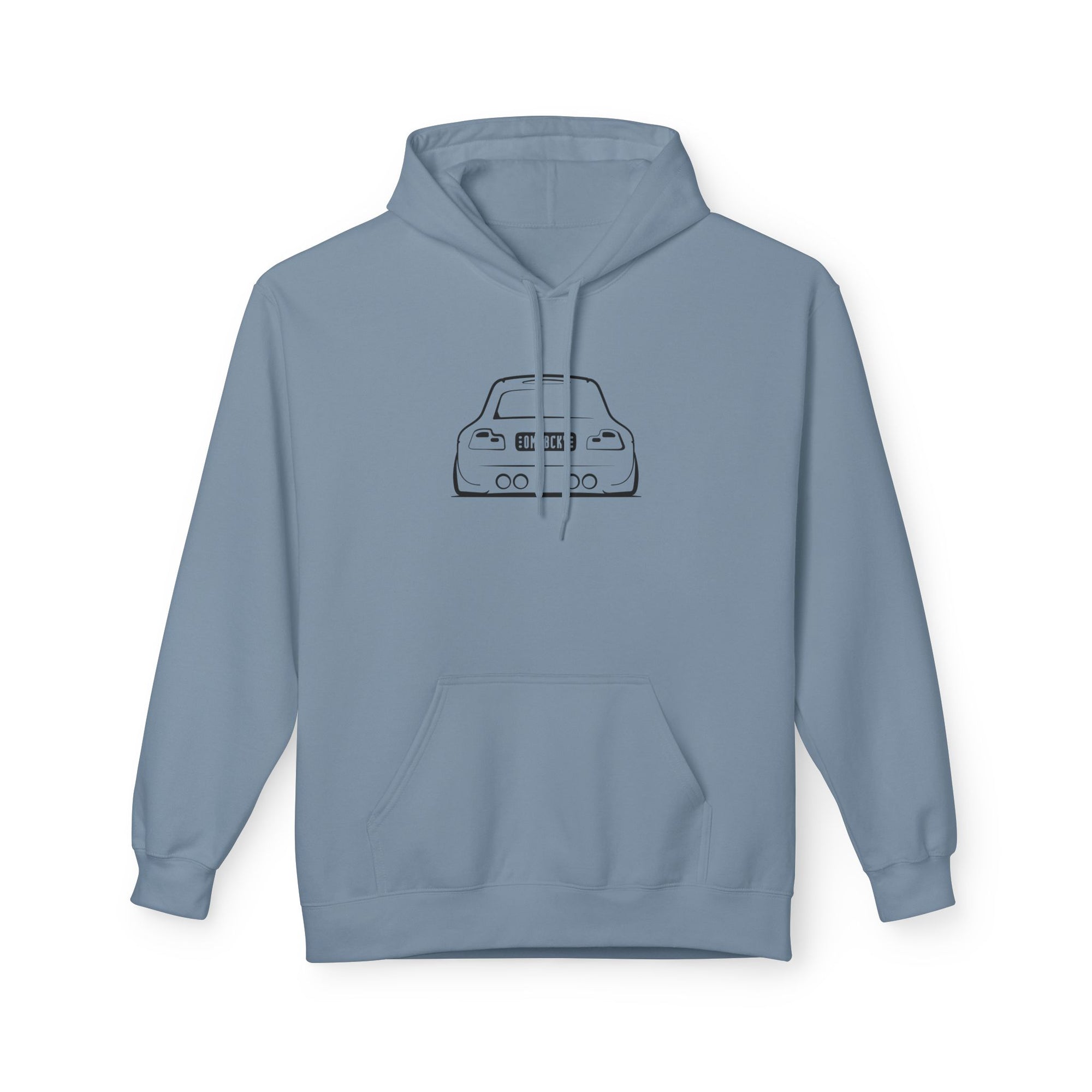 OMGBEKY Black Coupe Silhouette Hoodie - Unisex Gildan Classic Softstyle Fleece Drawstring Hoodie