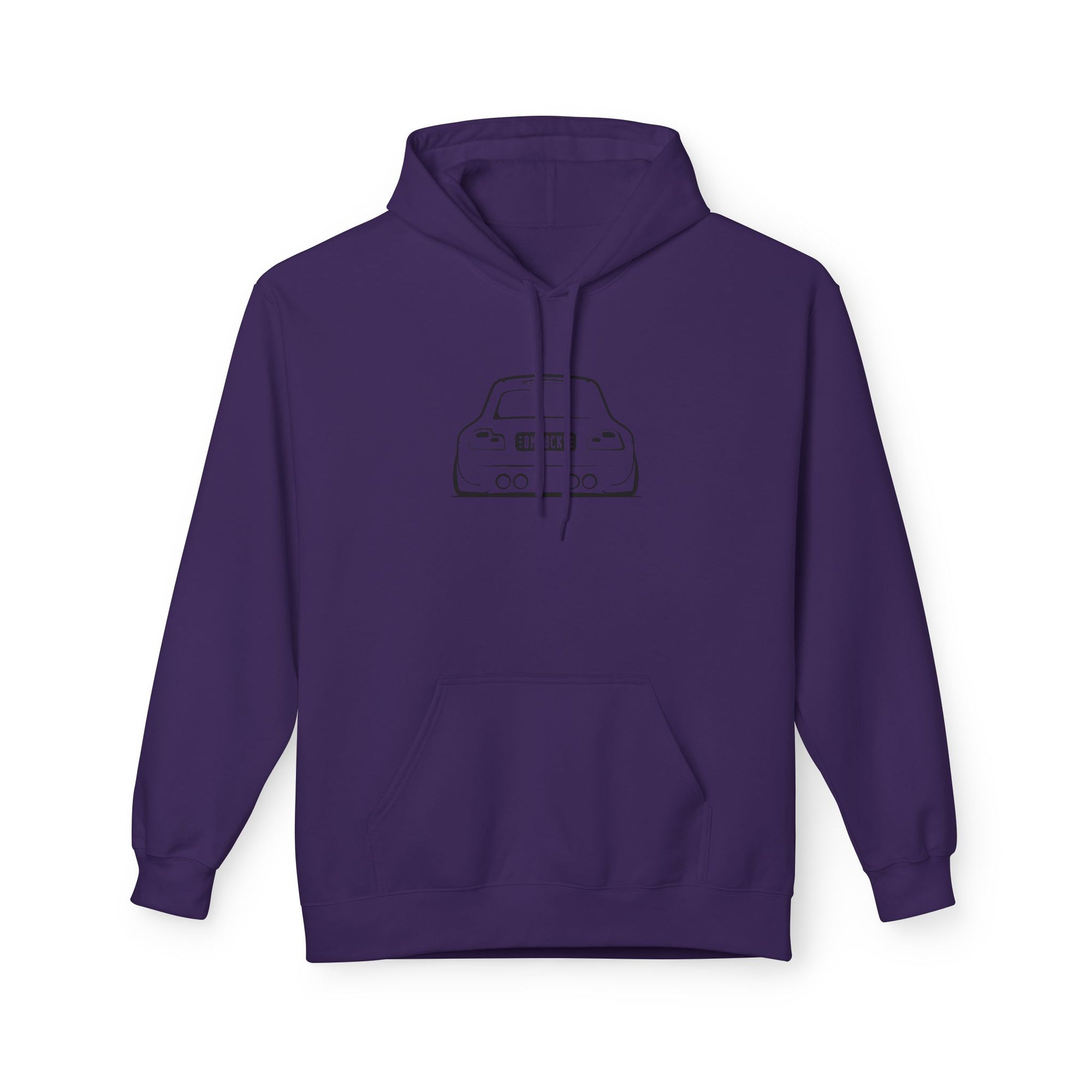 OMGBEKY Black Coupe Silhouette Hoodie - Unisex Gildan Classic Softstyle Fleece Drawstring Hoodie