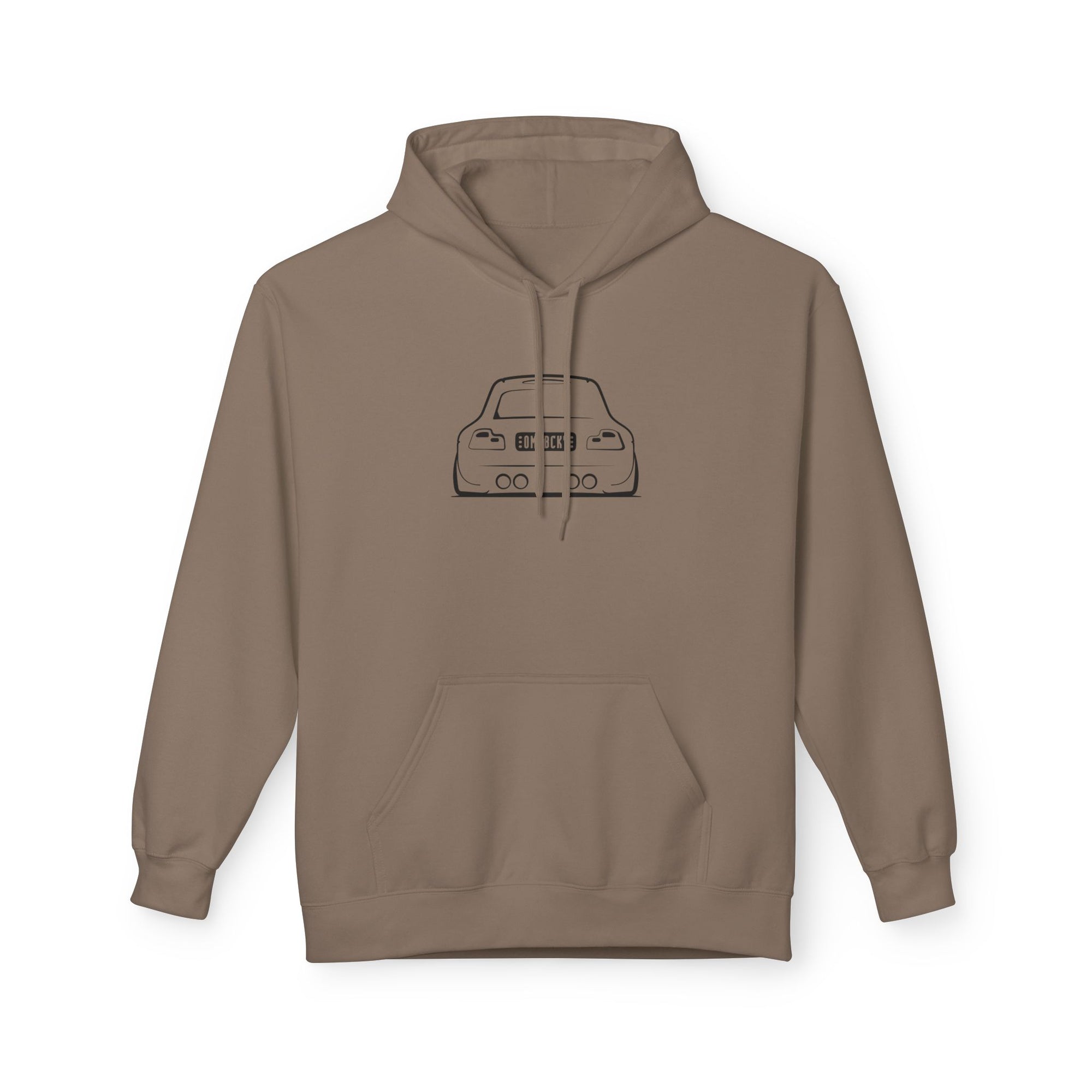OMGBEKY Black Coupe Silhouette Hoodie - Unisex Gildan Classic Softstyle Fleece Drawstring Hoodie