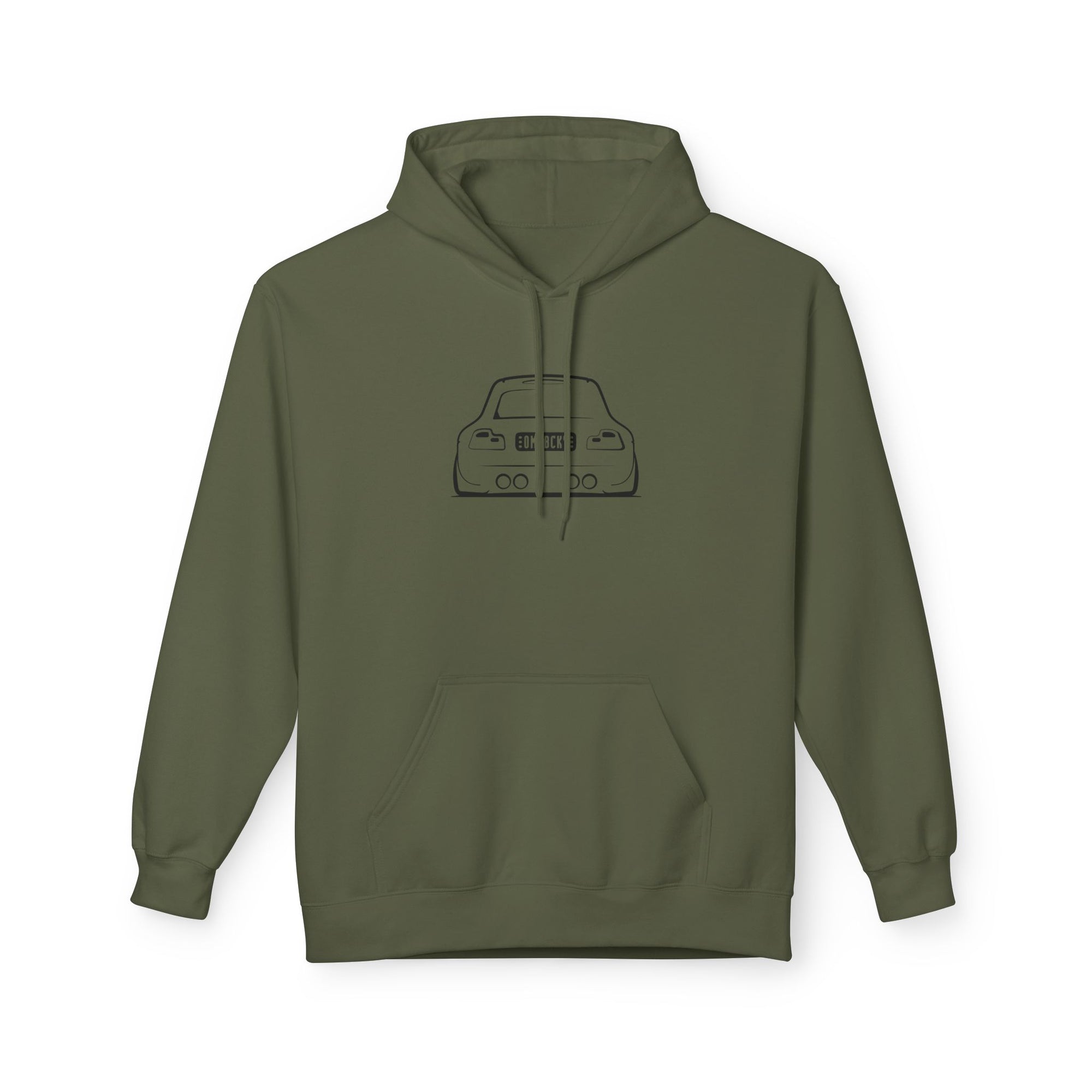 OMGBEKY Black Coupe Silhouette Hoodie - Unisex Gildan Classic Softstyle Fleece Drawstring Hoodie