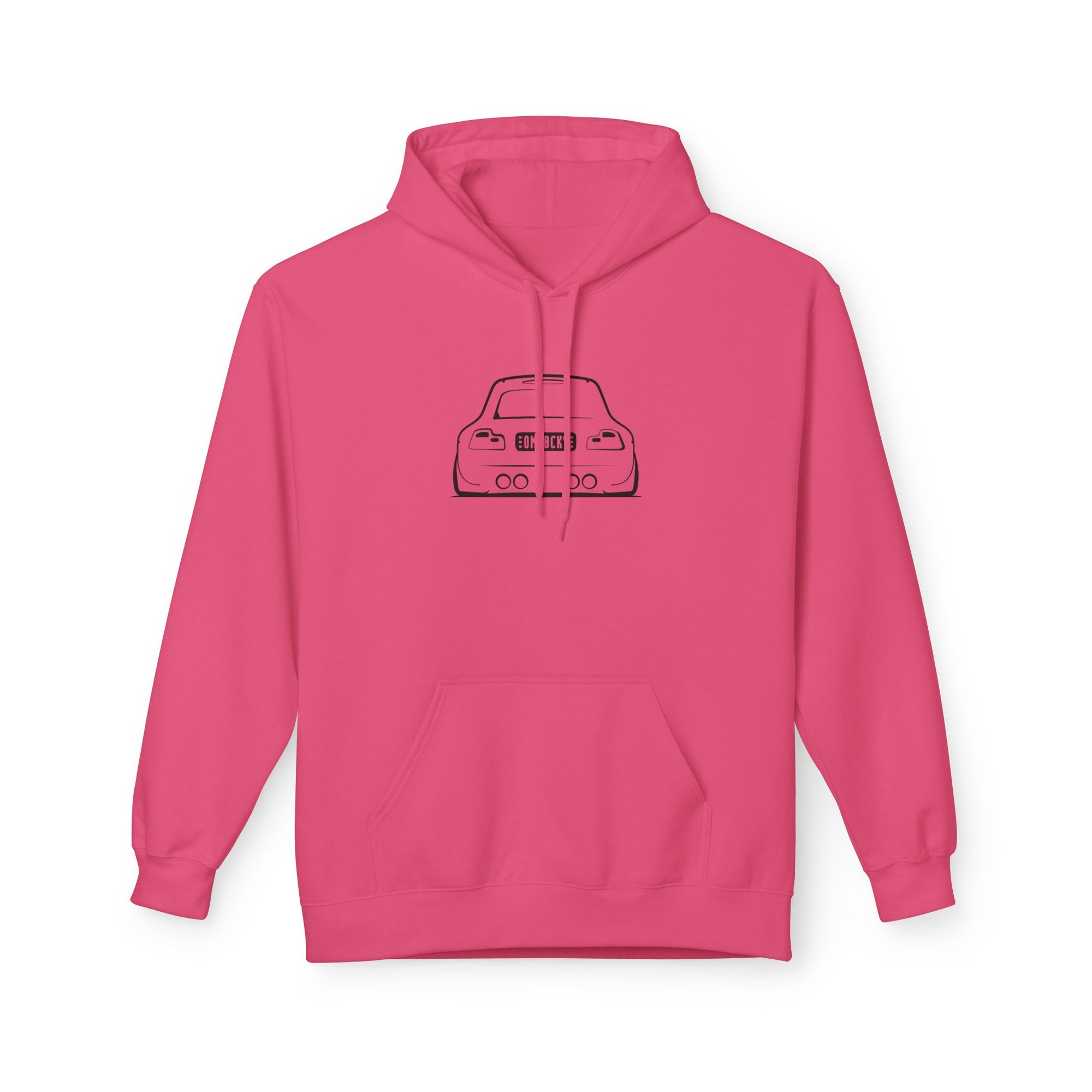 OMGBEKY Black Coupe Silhouette Hoodie - Unisex Gildan Classic Softstyle Fleece Drawstring Hoodie