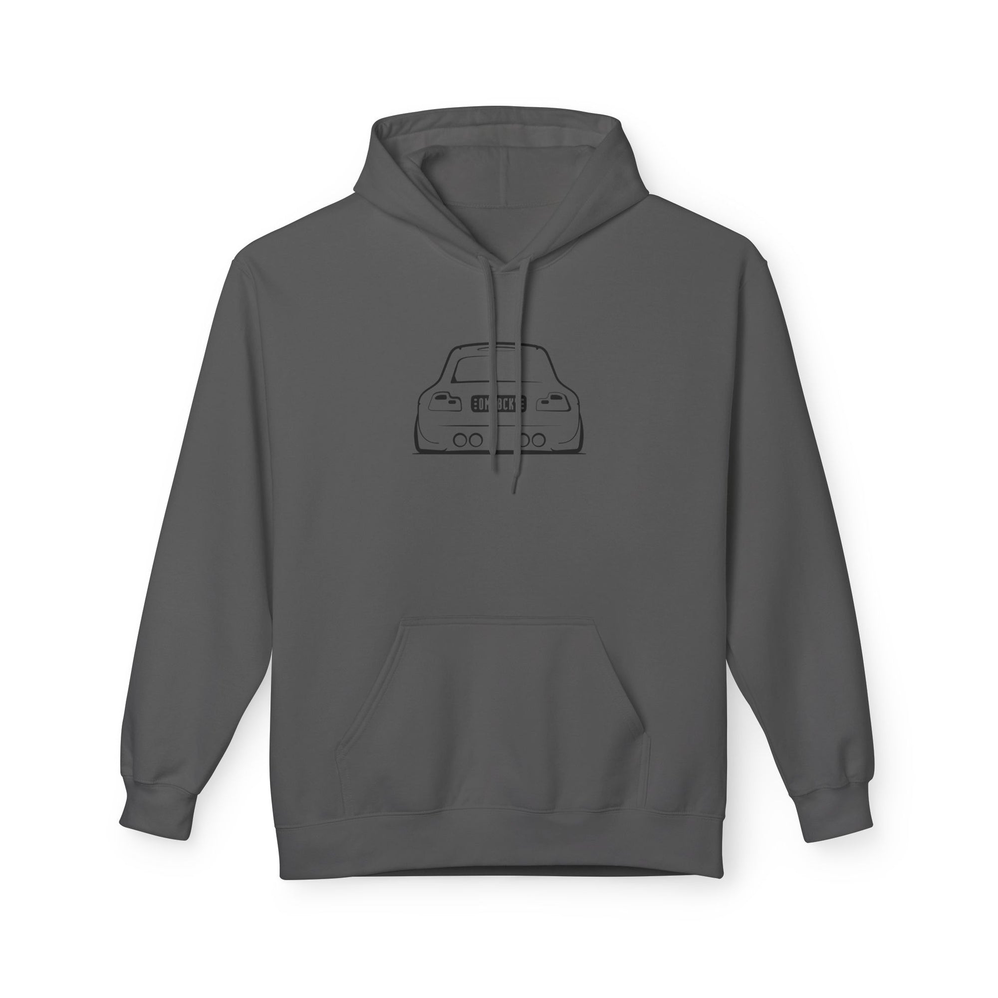 OMGBEKY Black Coupe Silhouette Hoodie - Unisex Gildan Classic Softstyle Fleece Drawstring Hoodie