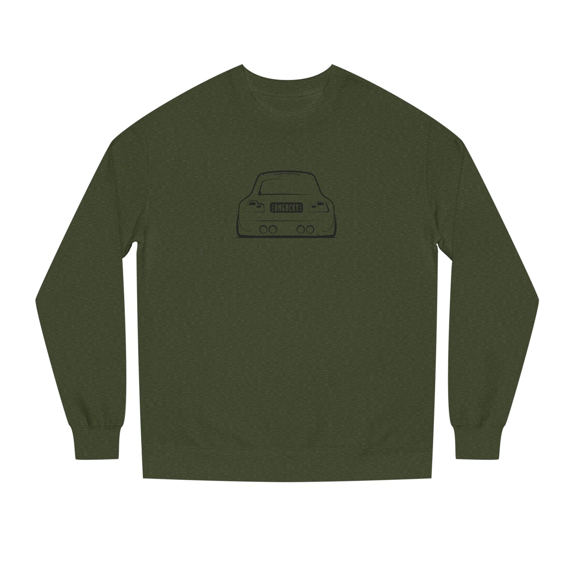 OMGBEKY Black Coupe Silhouette Sweatshirt - Unisex Independent Trading Company Crew Neck Fleece Sweatshirt