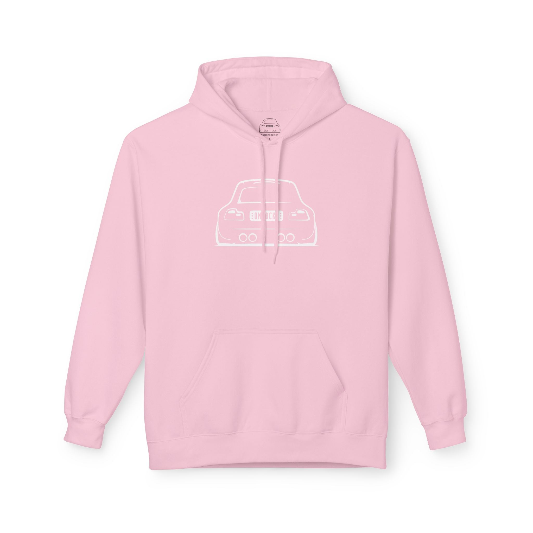 OMGBCKY White Coupe Silhouette Hoodie - Unisex Gildan Classic Softstyle Fleece Drawstring Hoodie