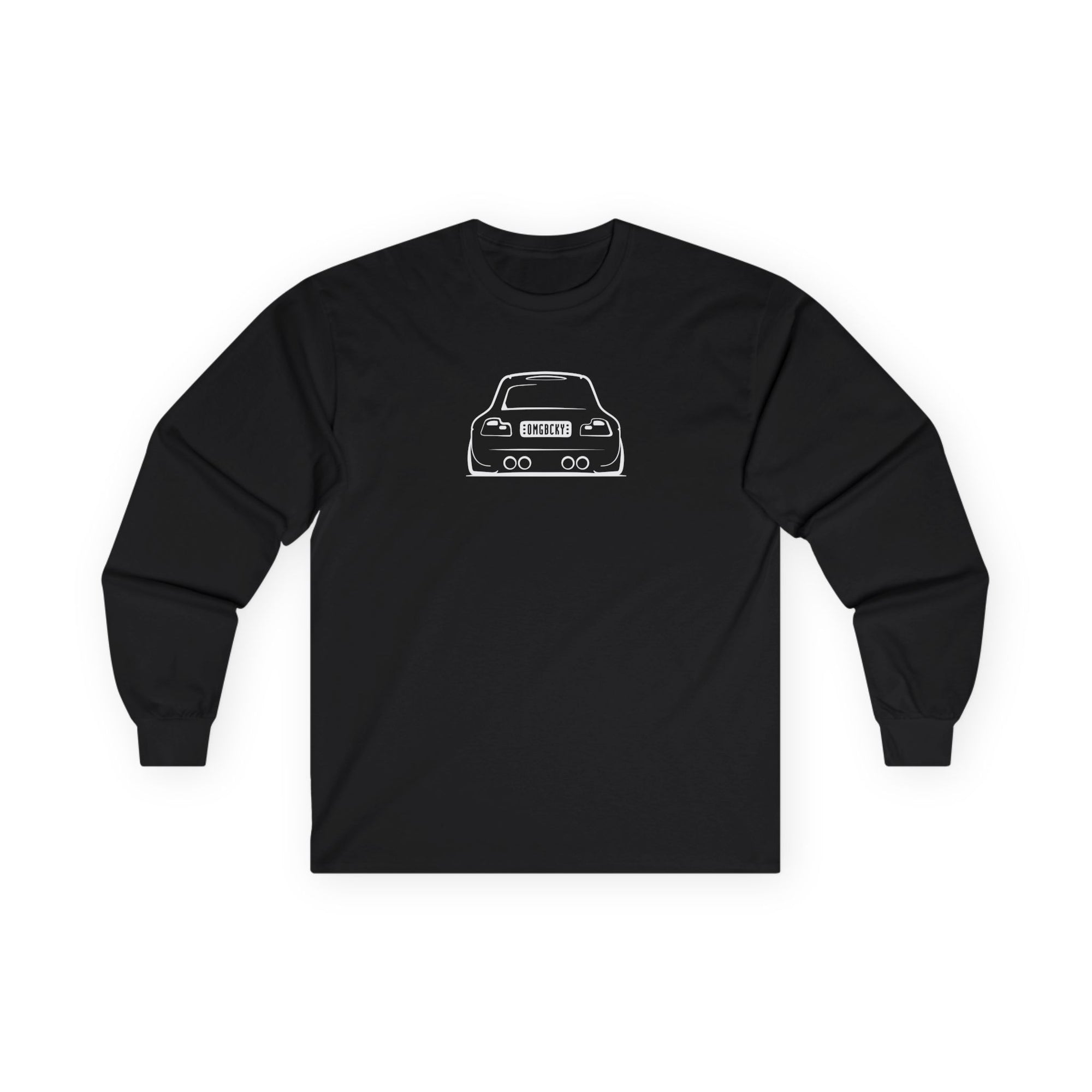 OMGBEKY White Coupe Silhouette Long Sleeve Tee - Unisex Gildan Classic Ultra Cotton Long Sleeve T-Shirt