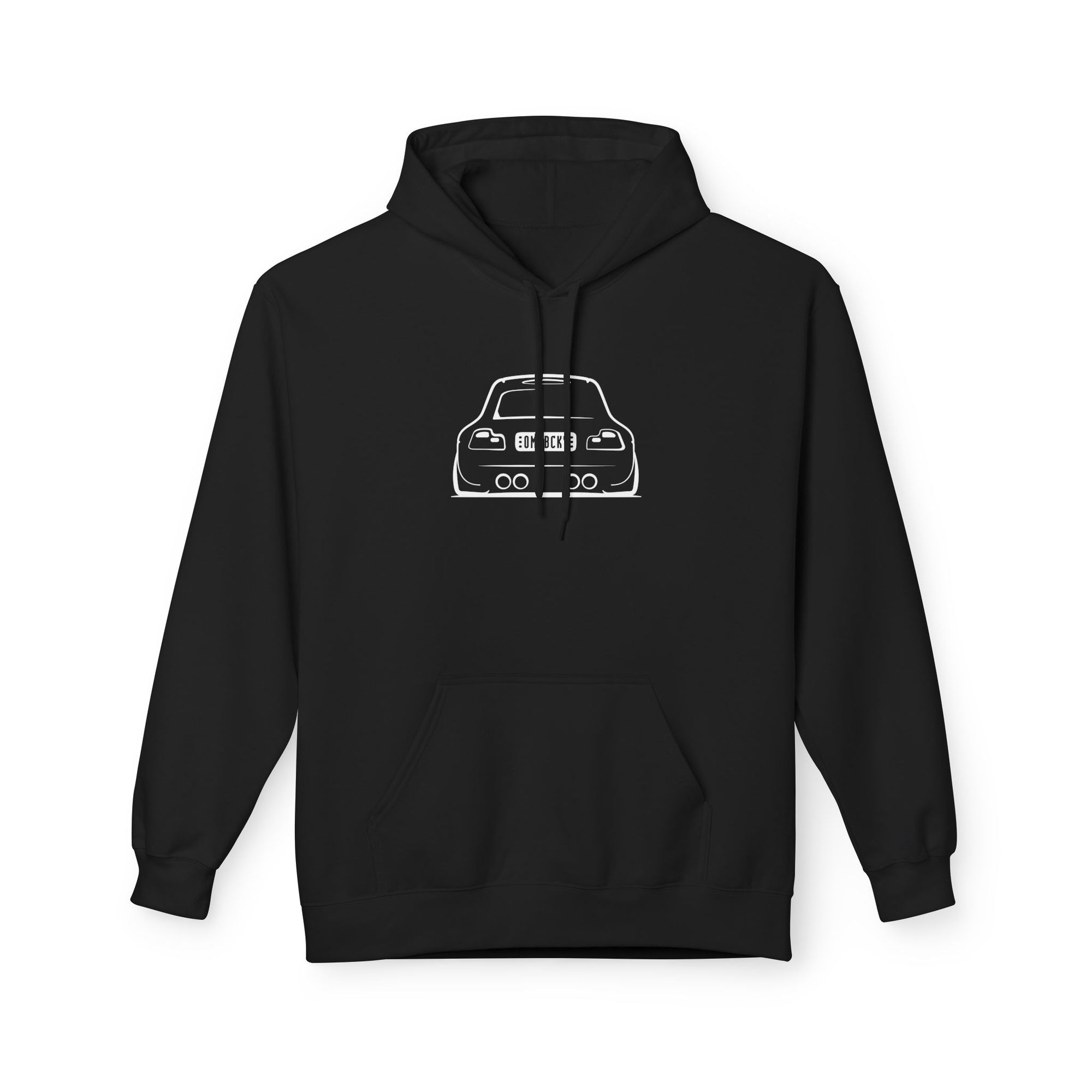 OMGBEKY White Coupe Silhouette Hoodie - Unisex Gildan Classic Softstyle Fleece Drawstring Hoodie