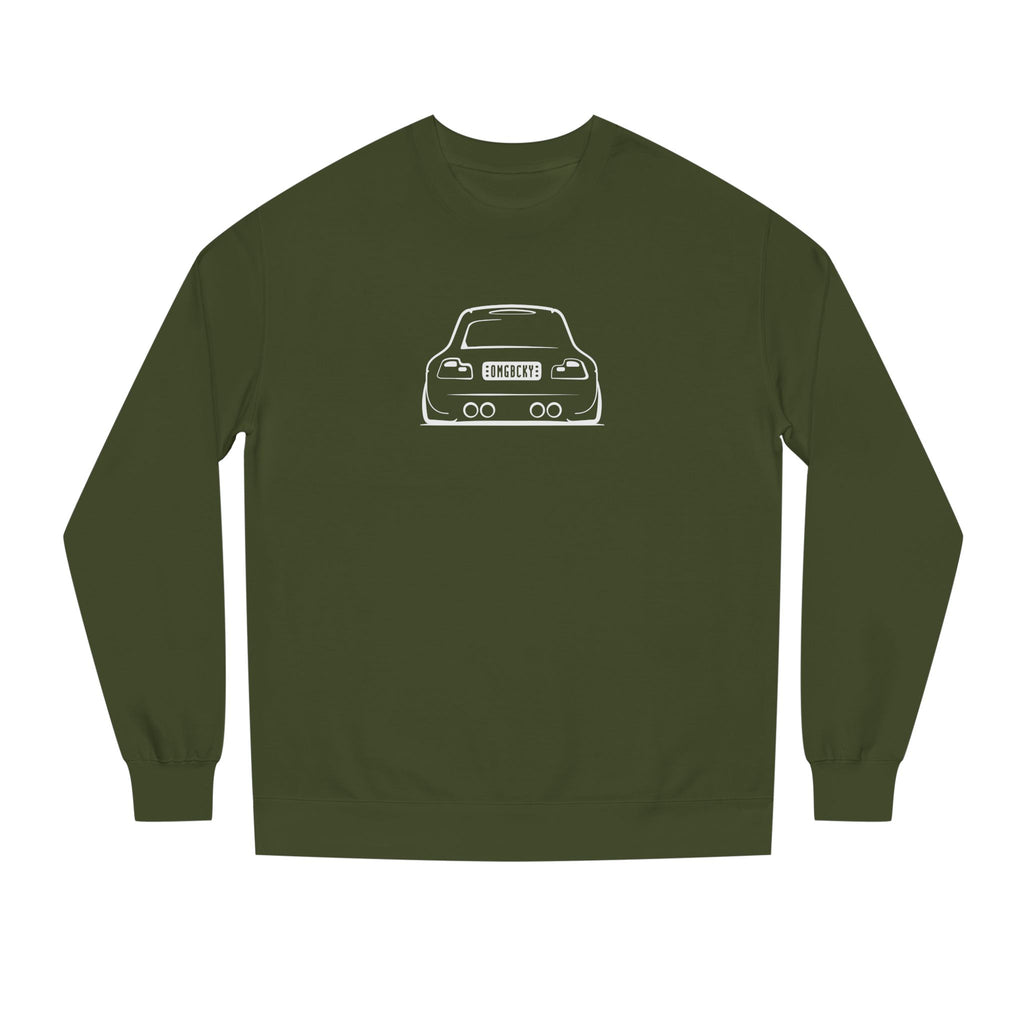 OMGBCKY White Coupe Silhouette Sweatshirt - Unisex Independent Trading Company Crew Neck Fleece Sweatshirt