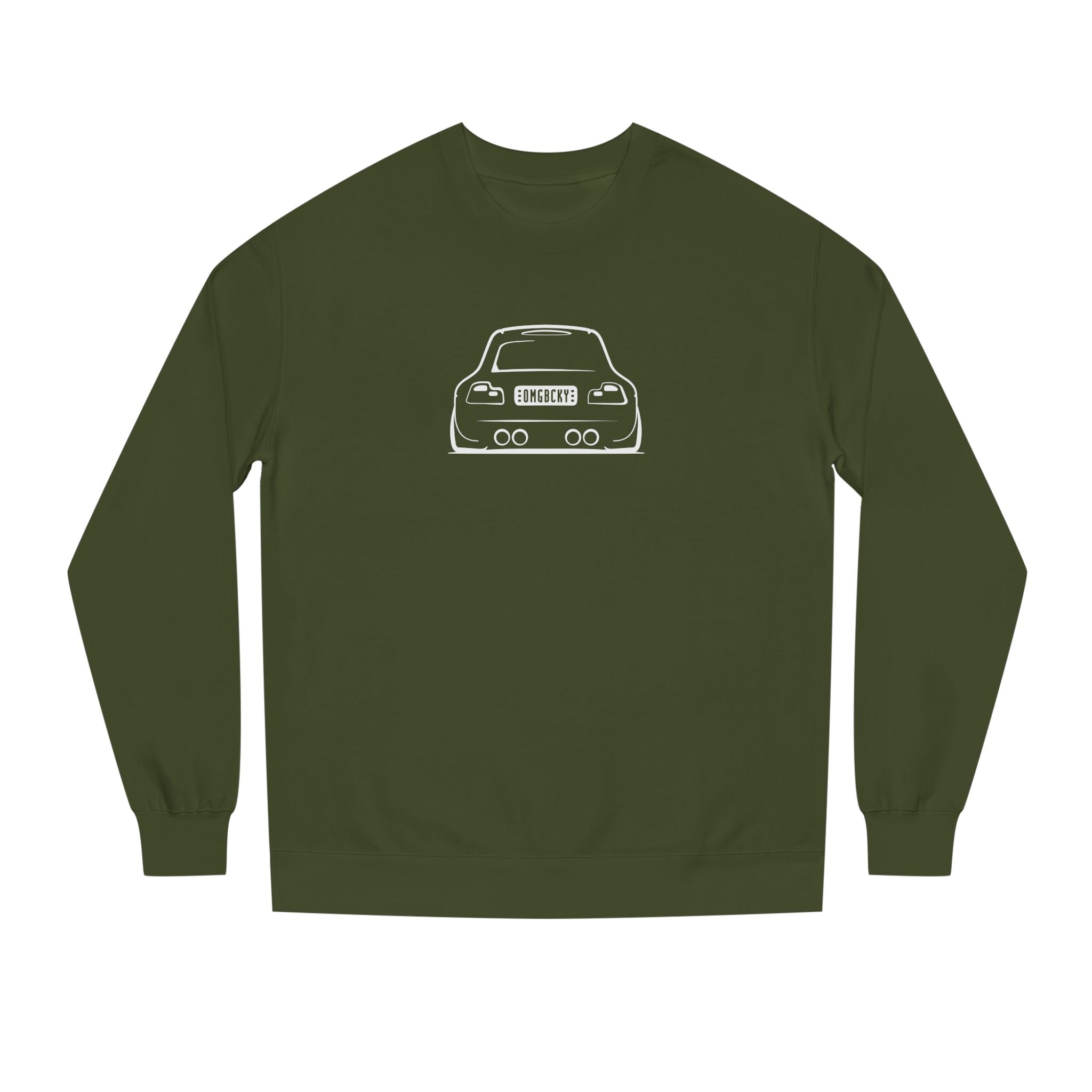 OMGBCKY White Coupe Silhouette Sweatshirt - Unisex Independent Trading Company Crew Neck Fleece Sweatshirt