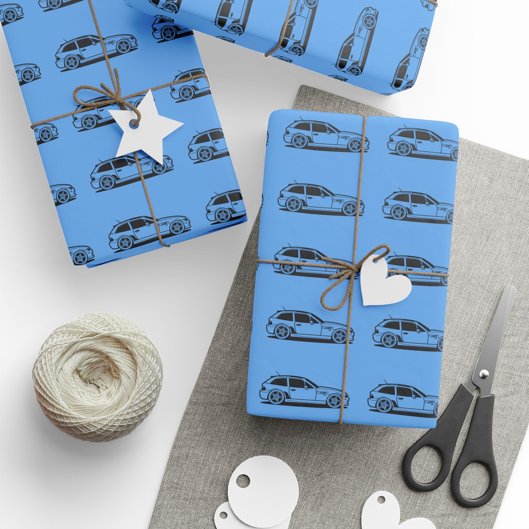 M Coupe Wrapping Paper | Blue | Three Sizes | Glossy or Matte
