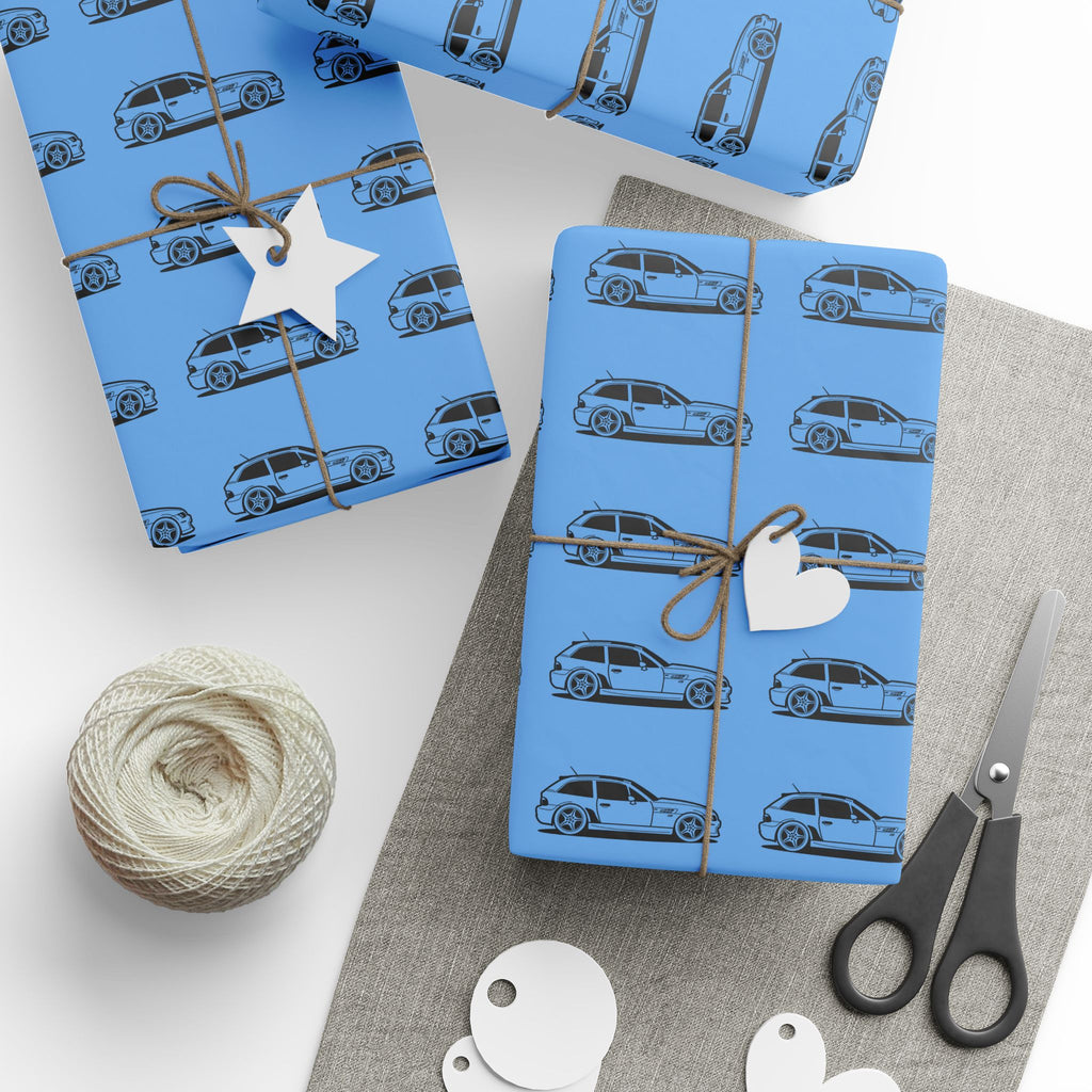 M Coupe Wrapping Paper | Blue | Three Sizes | Glossy or Matte