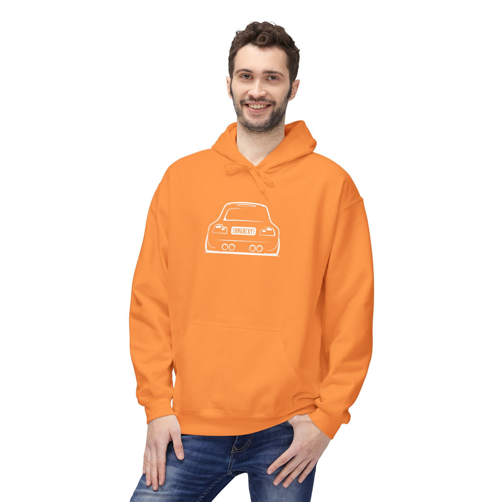 OMGBCKY White Coupe Silhouette Hoodie - Unisex Gildan Classic Softstyle Fleece Drawstring Hoodie