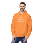 OMGBCKY White Coupe Silhouette Hoodie - Unisex Gildan Classic Softstyle Fleece Drawstring Hoodie