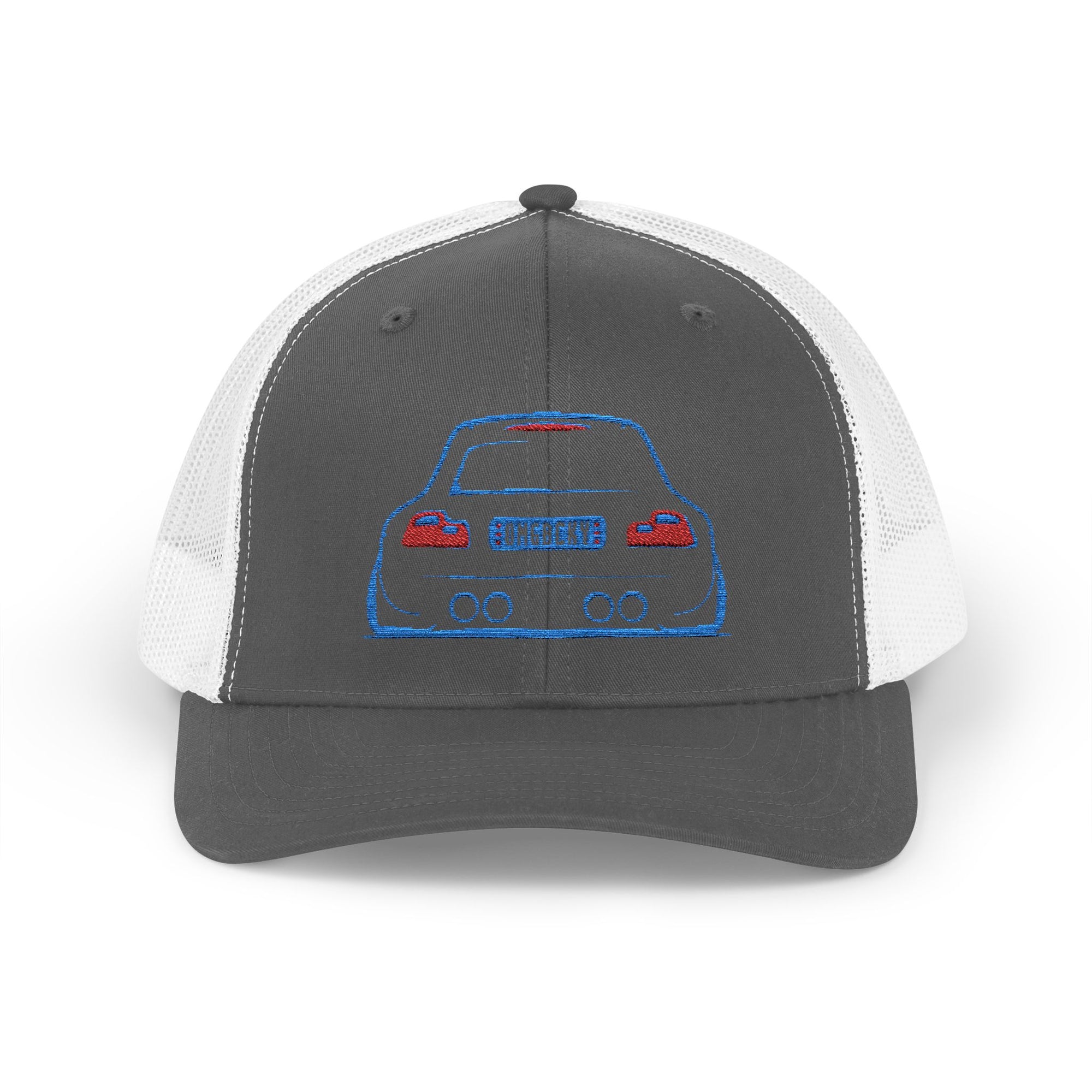 OMGBEKY Coupe Snapback Trucker Cap - Trucker Hat with Embroidered Car Design