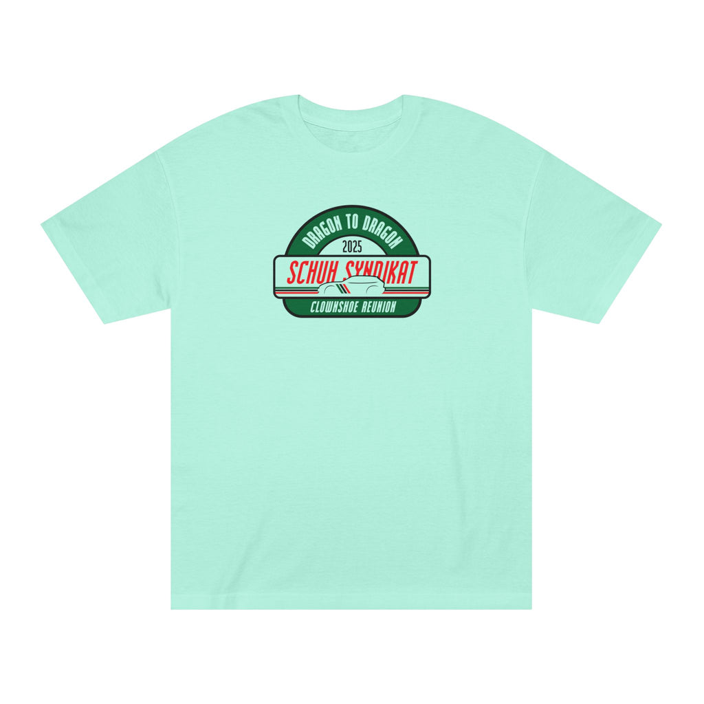 Schuh Syndikat Dragon to Dragon 2025 Clownshoe Reunion Tee - Unisex American Apparel Classic T-Shirt