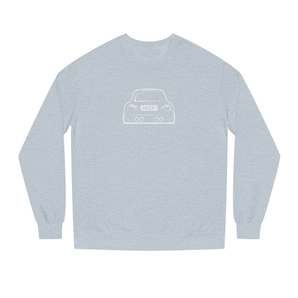 OMGBCKY White Coupe Silhouette Sweatshirt - Unisex Independent Trading Company Crew Neck Fleece Sweatshirt
