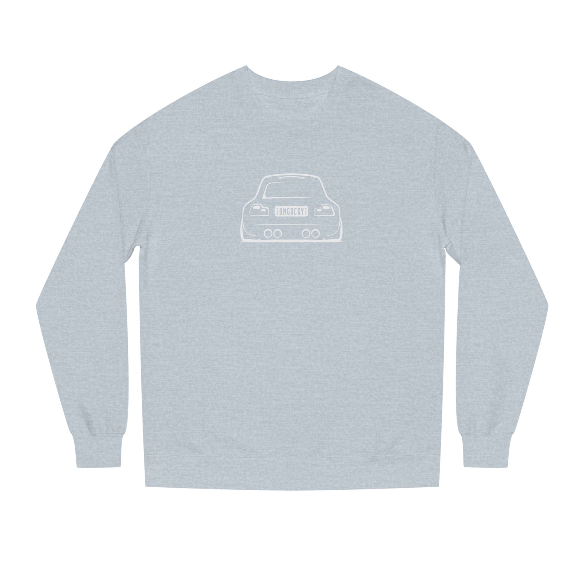 OMGBEKY White Coupe Silhouette Sweatshirt - Unisex Independent Trading Company Crew Neck Fleece Sweatshirt