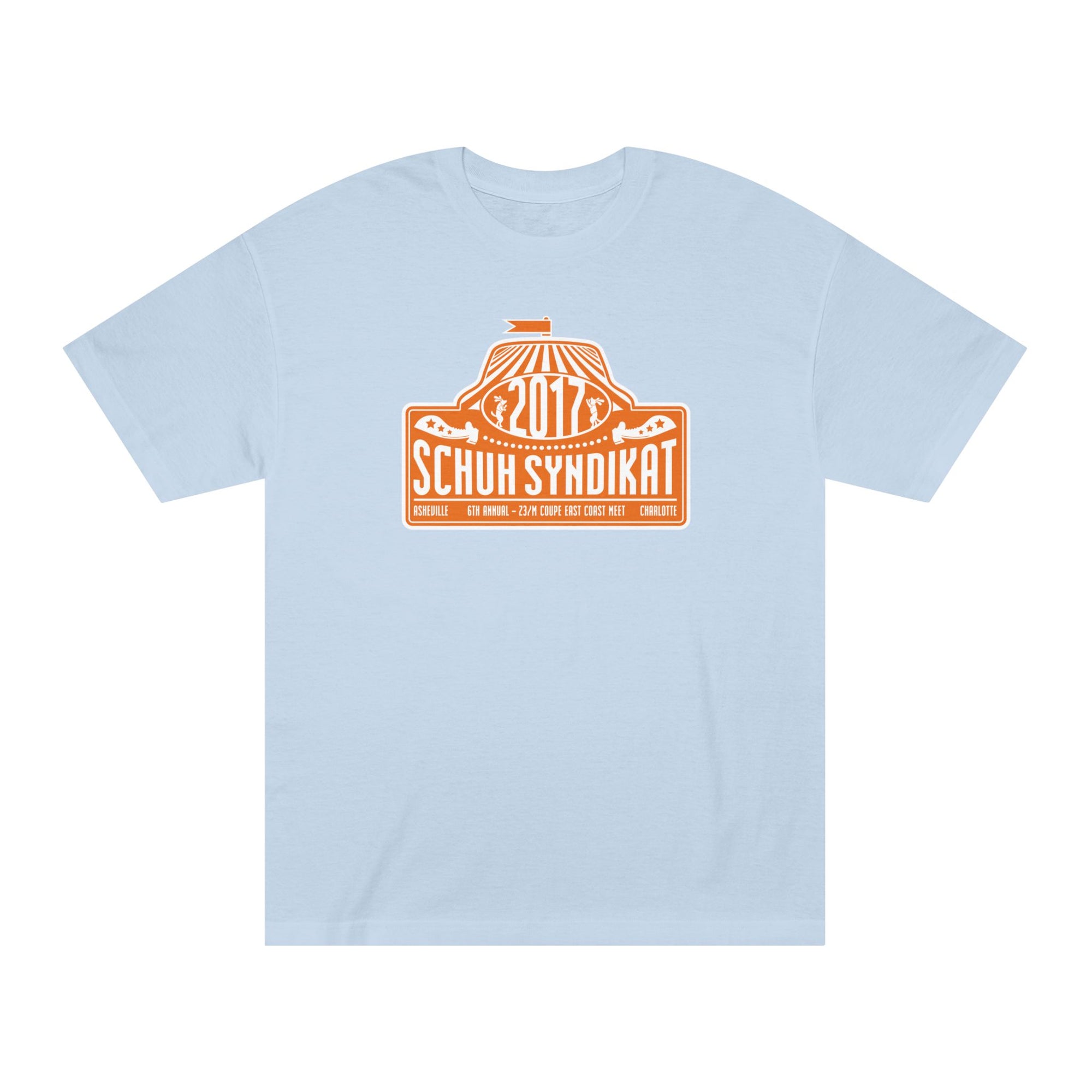 Schuh Syndikat "Rally Plate" Tee - Unisex American Apparel Classic T-Shirt