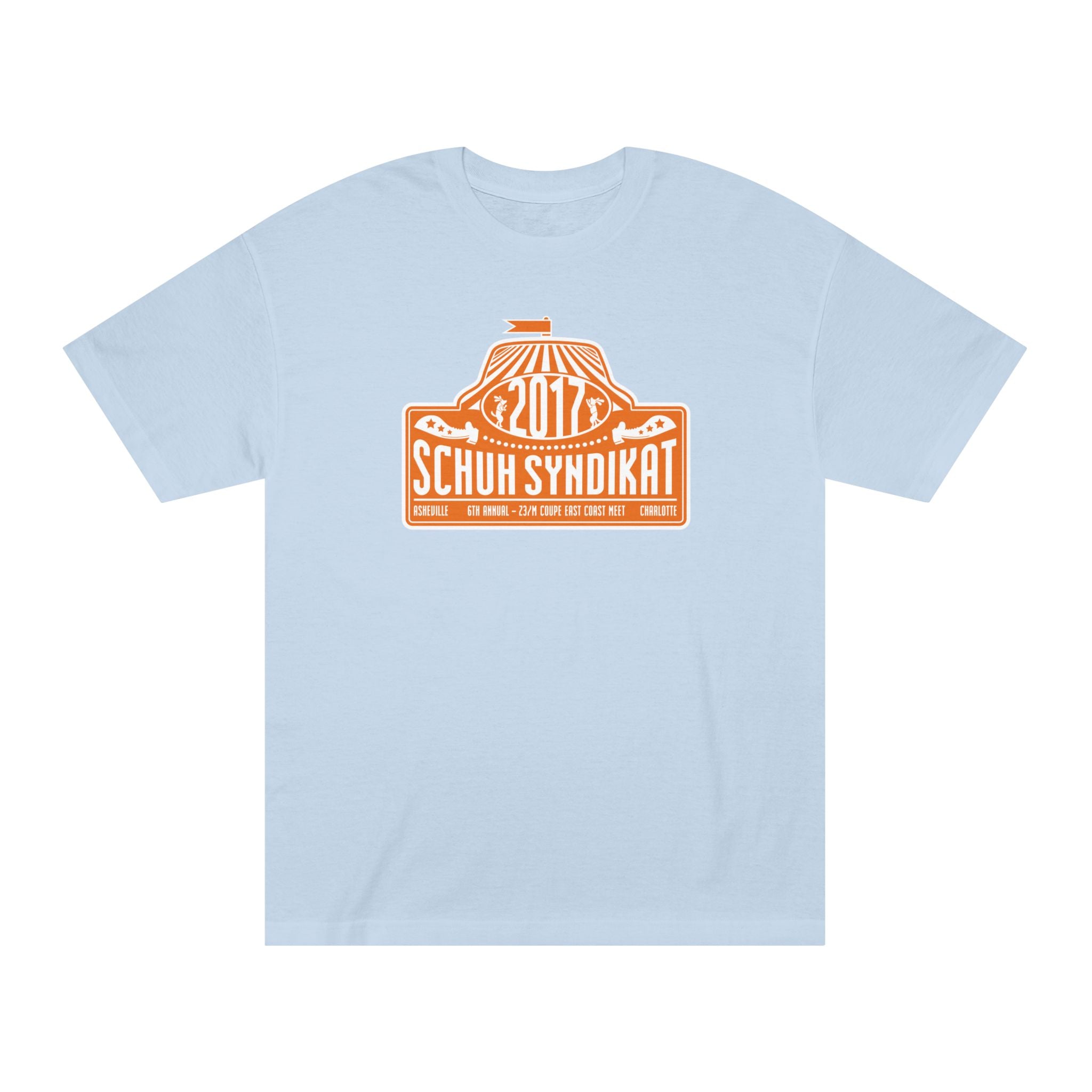 Schuh Syndikat "Rally Plate" Tee - Unisex American Apparel Classic T-Shirt