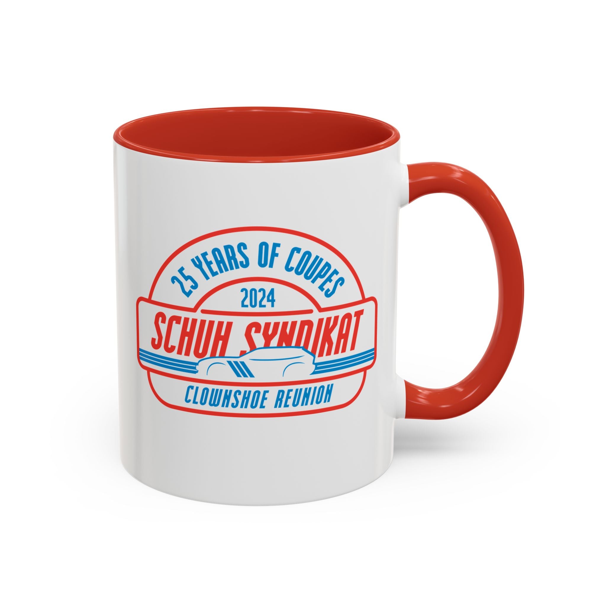 25th Anniversary Clownshoe Reunion Coffee Mug, Unique Gift for Friends, Custom Drinkware, Celebration Keepsake, Party Favor