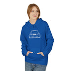 OMGBCKY White Coupe Silhouette Hoodie - Unisex Gildan Classic Softstyle Fleece Drawstring Hoodie