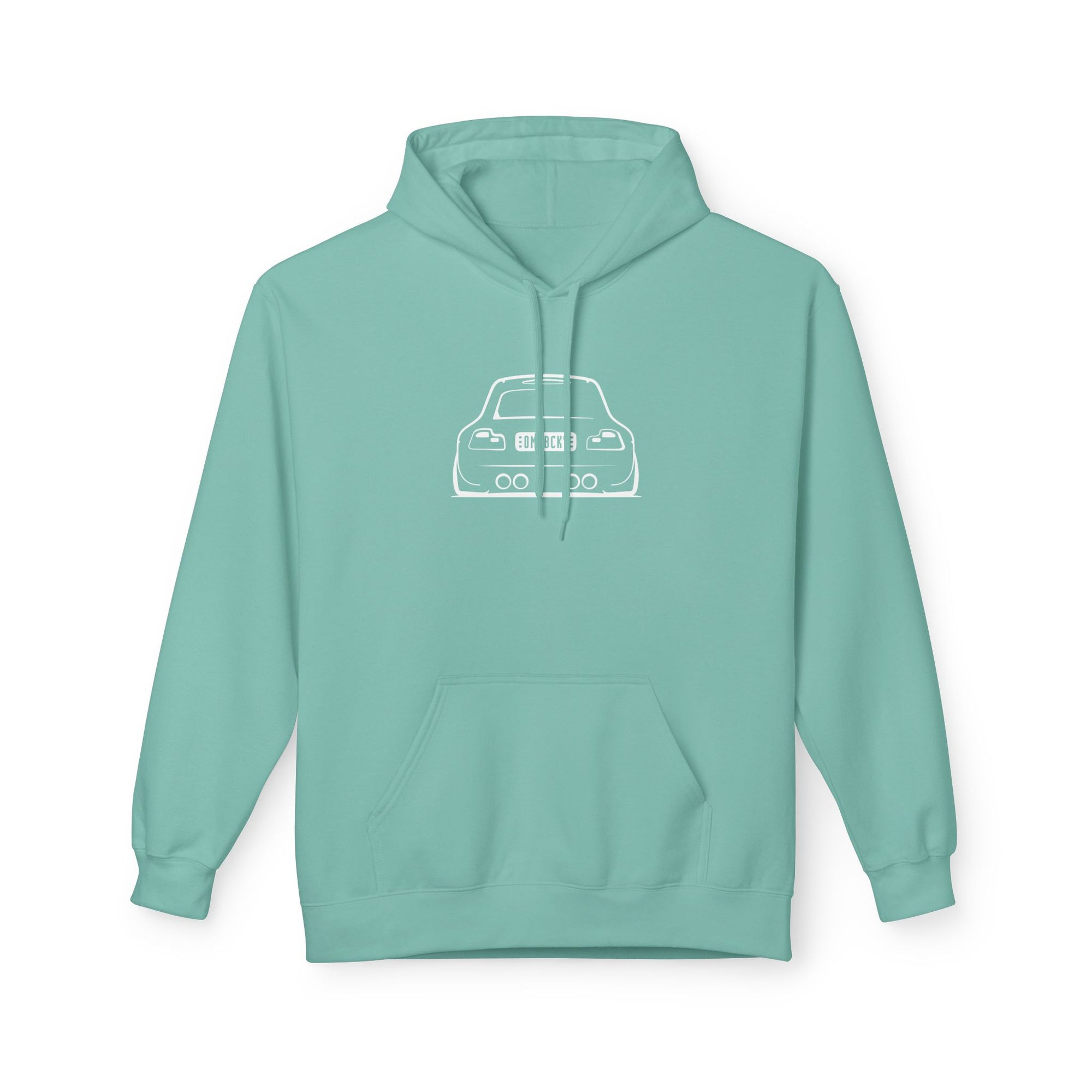 OMGBEKY White Coupe Silhouette Hoodie - Unisex Gildan Classic Softstyle Fleece Drawstring Hoodie