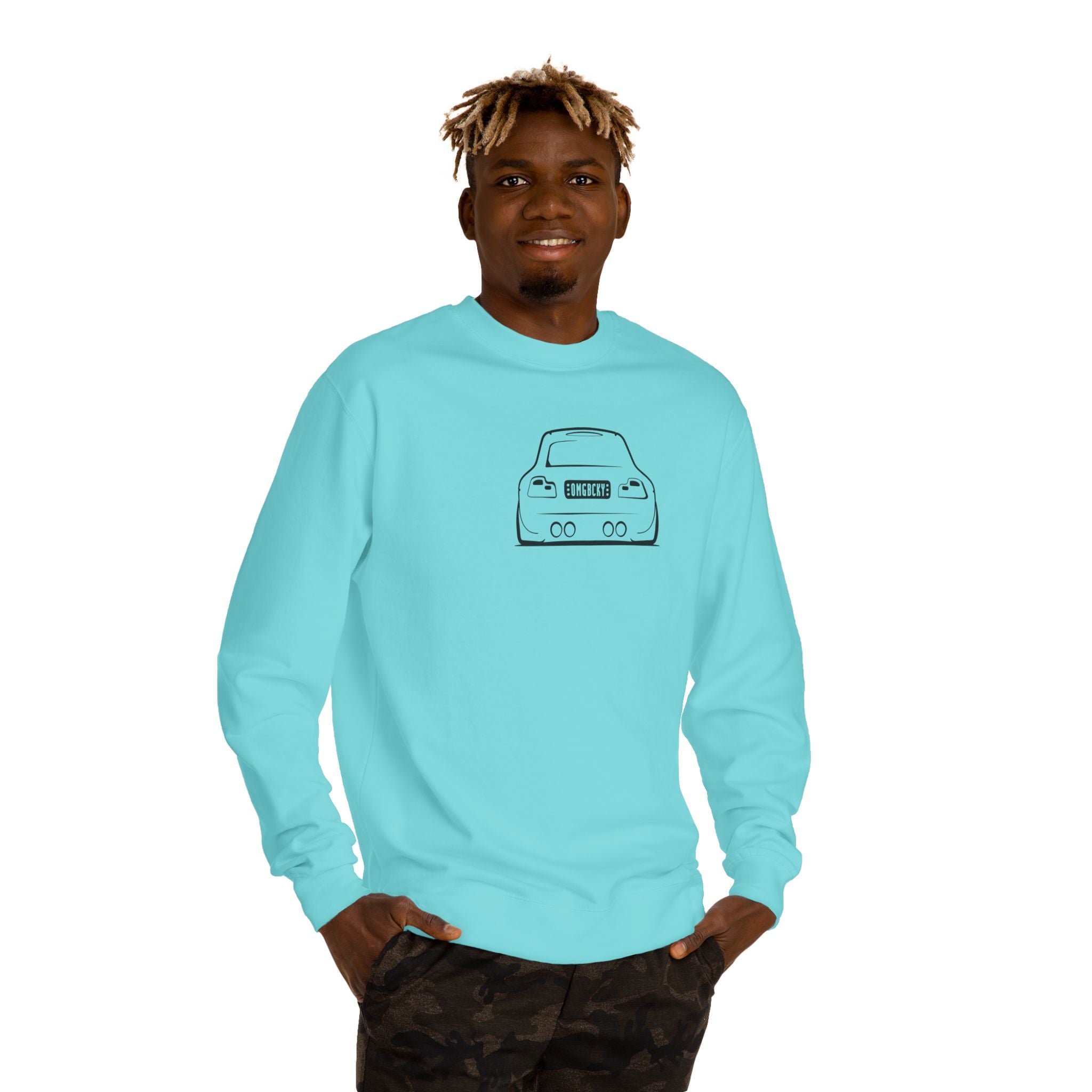 OMGBCKY Black Coupe Silhouette Sweatshirt - Unisex Independent Trading Company Crew Neck Fleece Sweatshirt