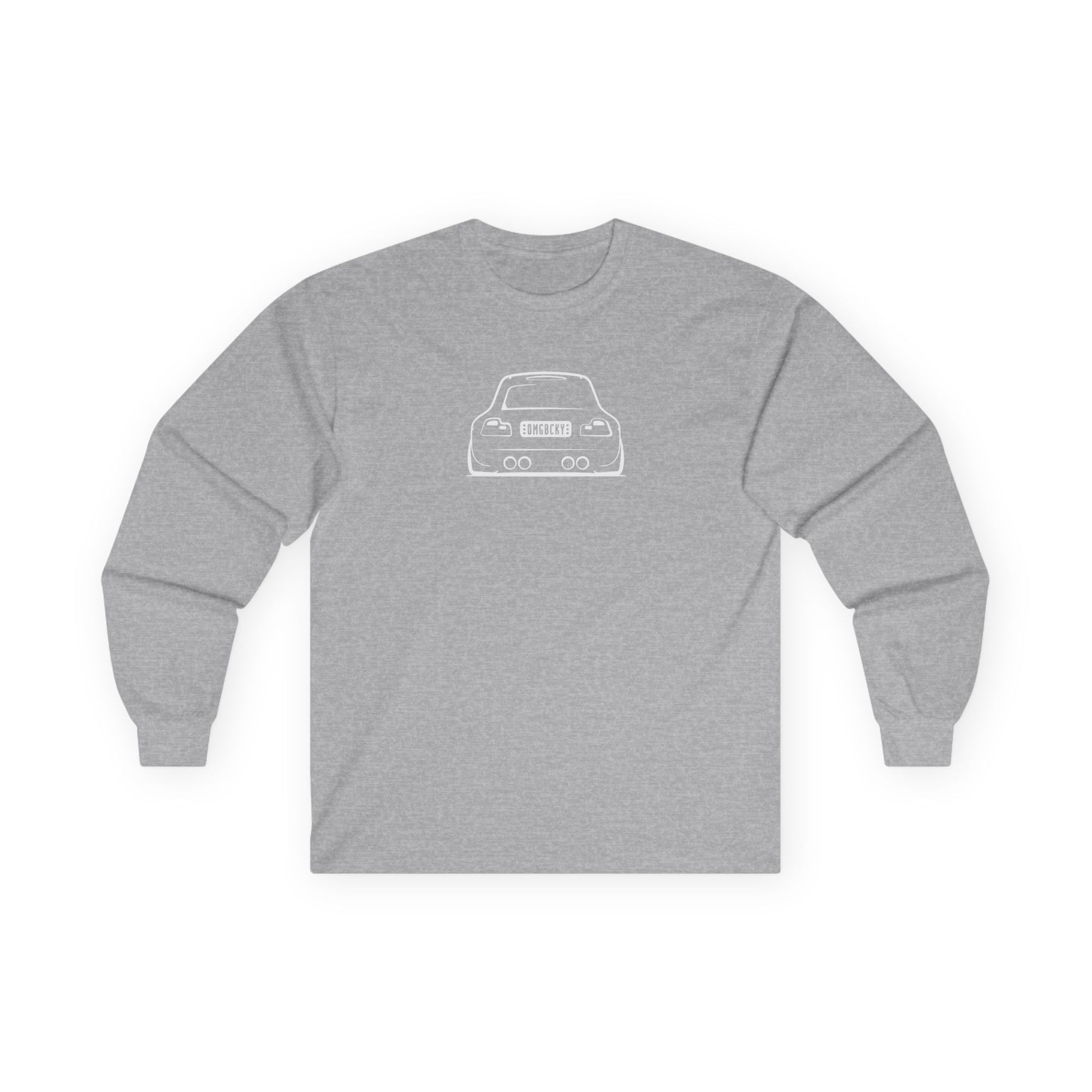 OMGBEKY White Coupe Silhouette Long Sleeve Tee - Unisex Gildan Classic Ultra Cotton Long Sleeve T-Shirt