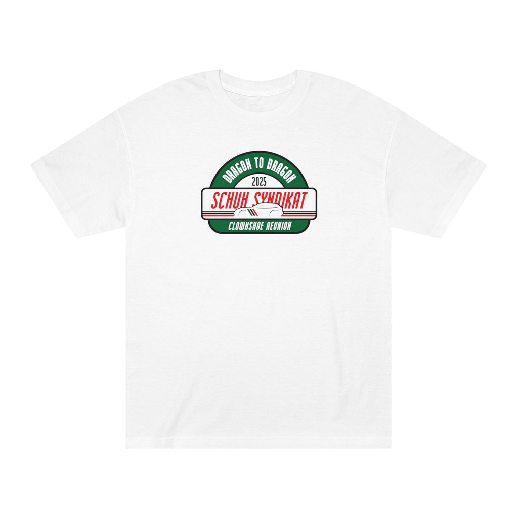 Schuh Syndikat Dragon to Dragon 2025 Clownshoe Reunion Tee - Unisex American Apparel Classic T-Shirt