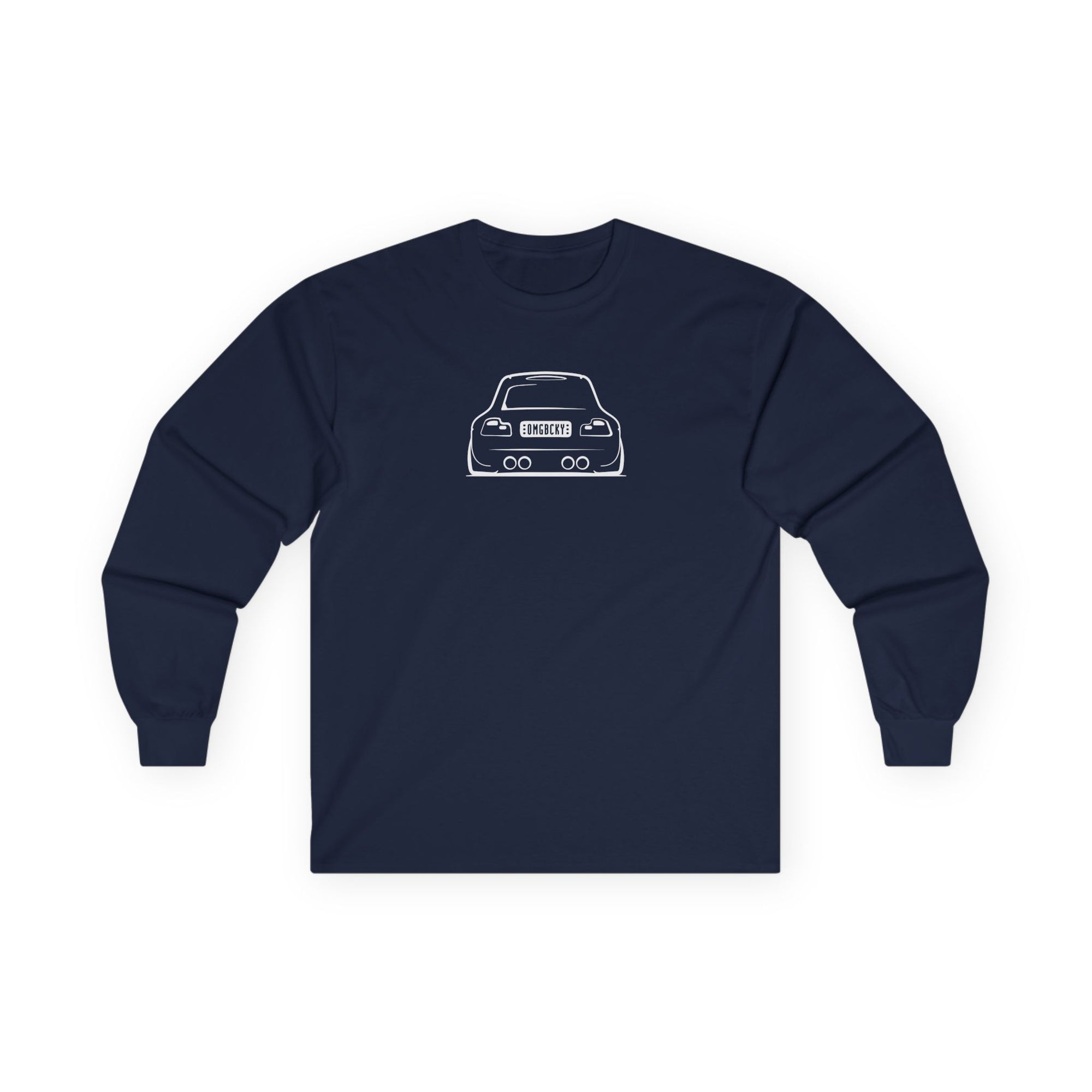 OMGBEKY White Coupe Silhouette Long Sleeve Tee - Unisex Gildan Classic Ultra Cotton Long Sleeve T-Shirt