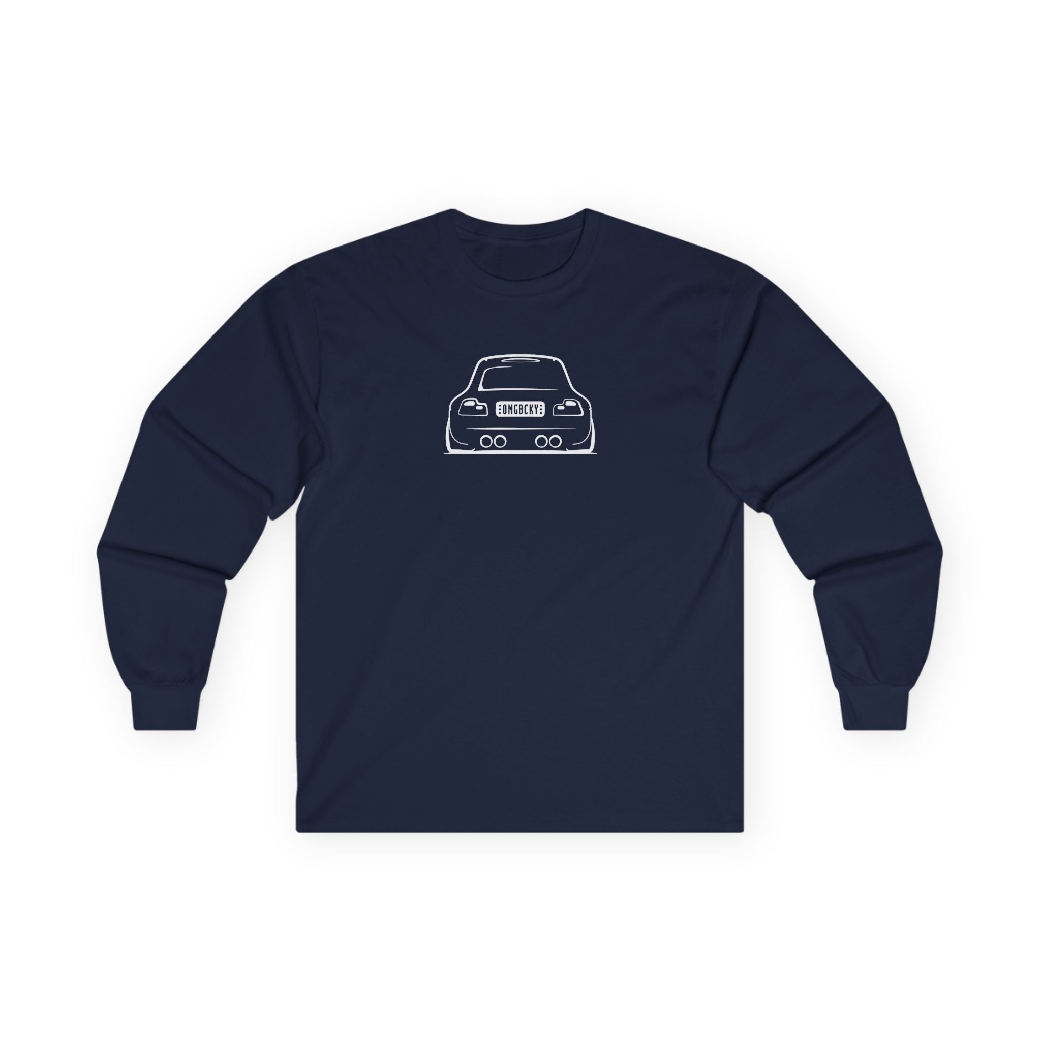 OMGBCKY White Coupe Silhouette Long Sleeve Tee - Unisex Gildan Classic Ultra Cotton Long Sleeve T-Shirt