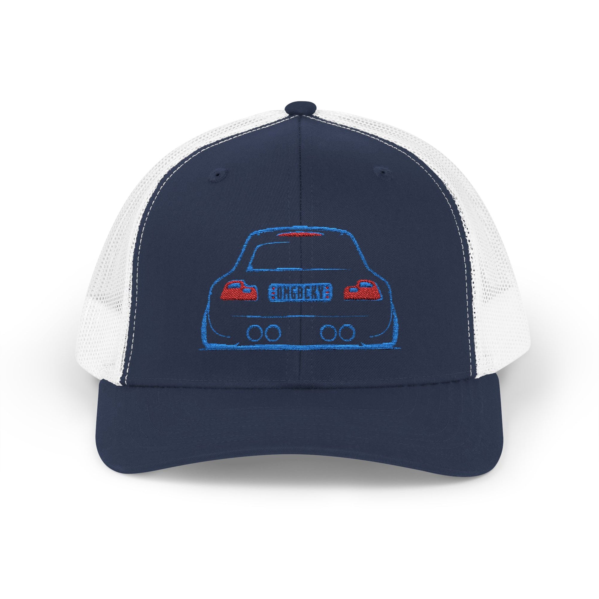 OMGBEKY Coupe Snapback Trucker Cap - Trucker Hat with Embroidered Car Design