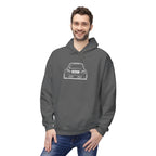 OMGBCKY White Coupe Silhouette Hoodie - Unisex Gildan Classic Softstyle Fleece Drawstring Hoodie