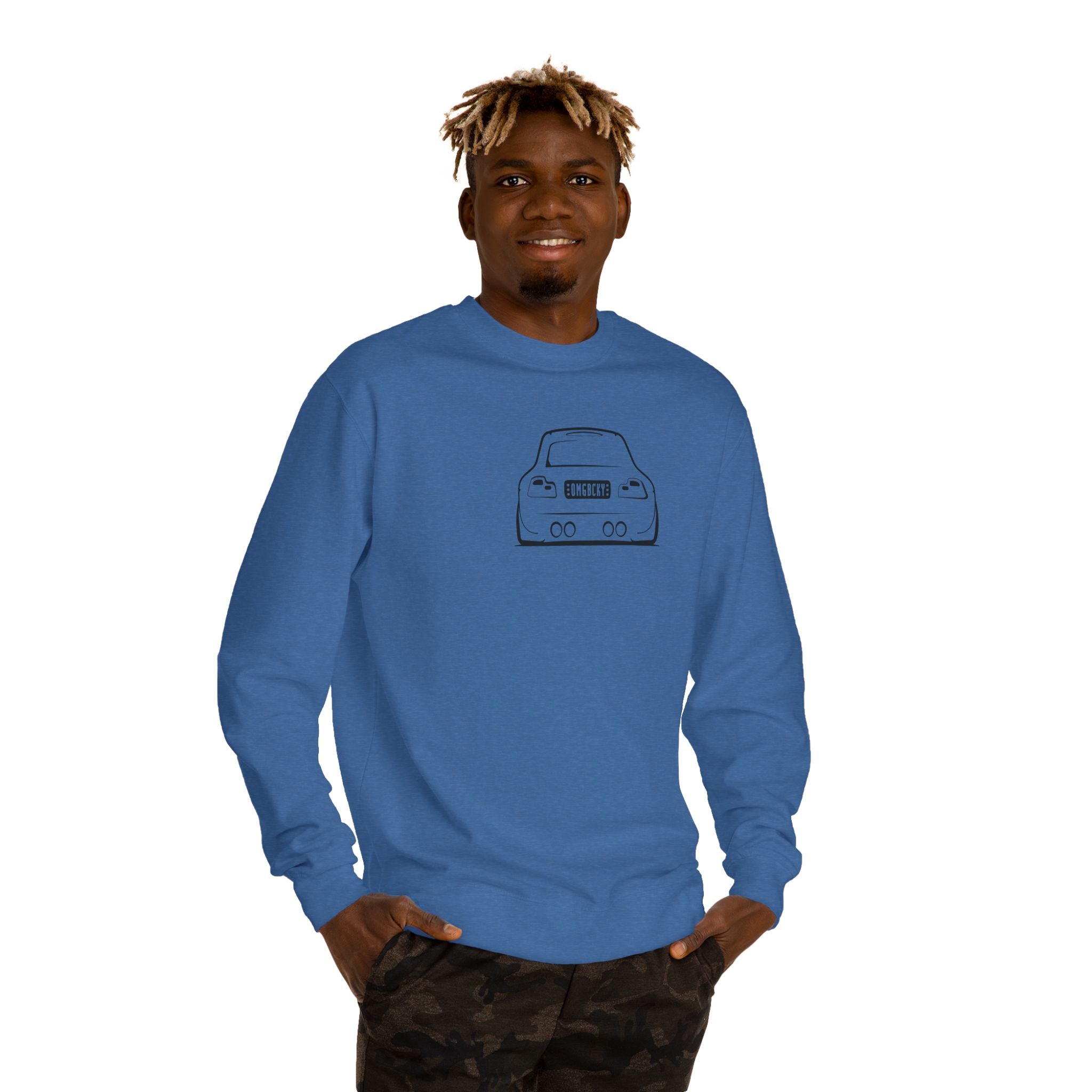 OMGBCKY Black Coupe Silhouette Sweatshirt - Unisex Independent Trading Company Crew Neck Fleece Sweatshirt