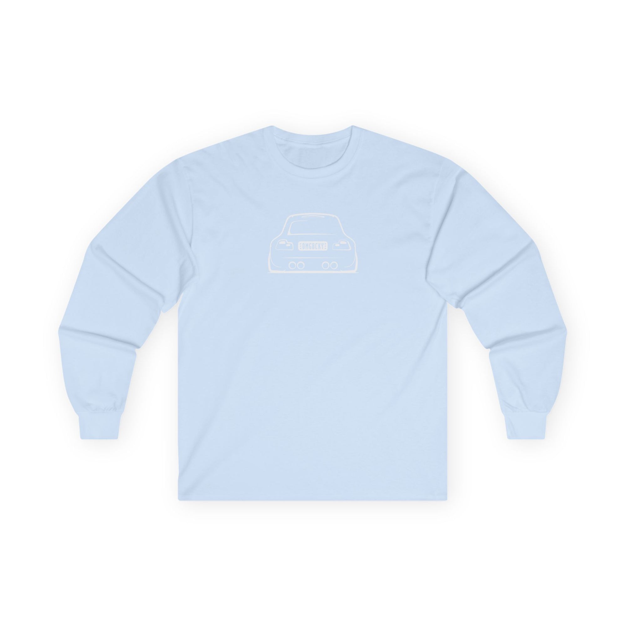 OMGBEKY White Coupe Silhouette Long Sleeve Tee - Unisex Gildan Classic Ultra Cotton Long Sleeve T-Shirt
