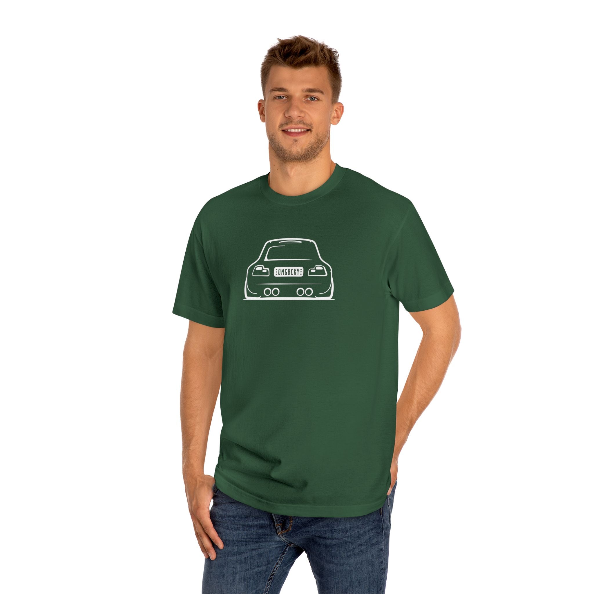 OMGBCKY White Coupe Silhouette Tee - Unisex American Apparel Classic T-Shirt