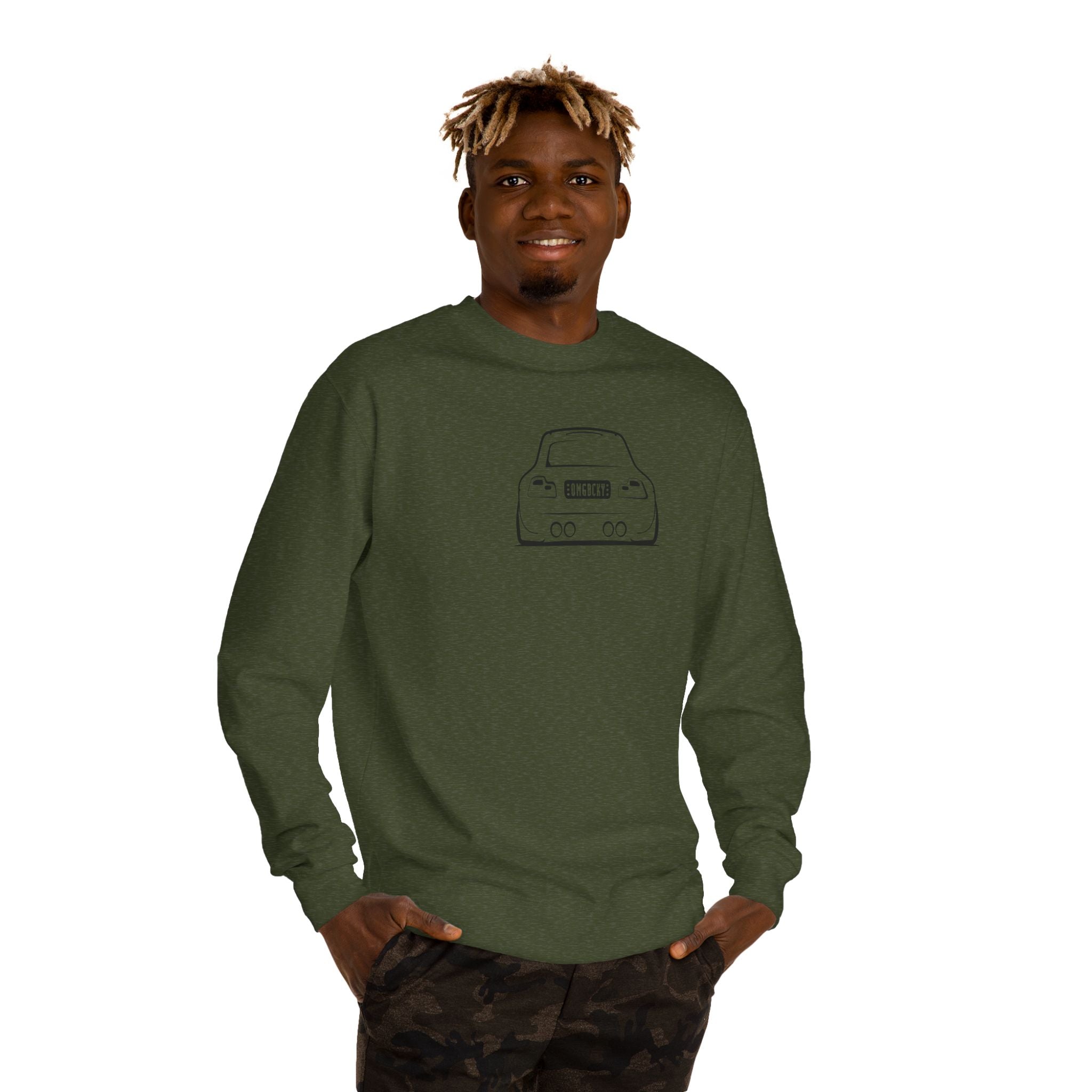 OMGBCKY Black Coupe Silhouette Sweatshirt - Unisex Independent Trading Company Crew Neck Fleece Sweatshirt