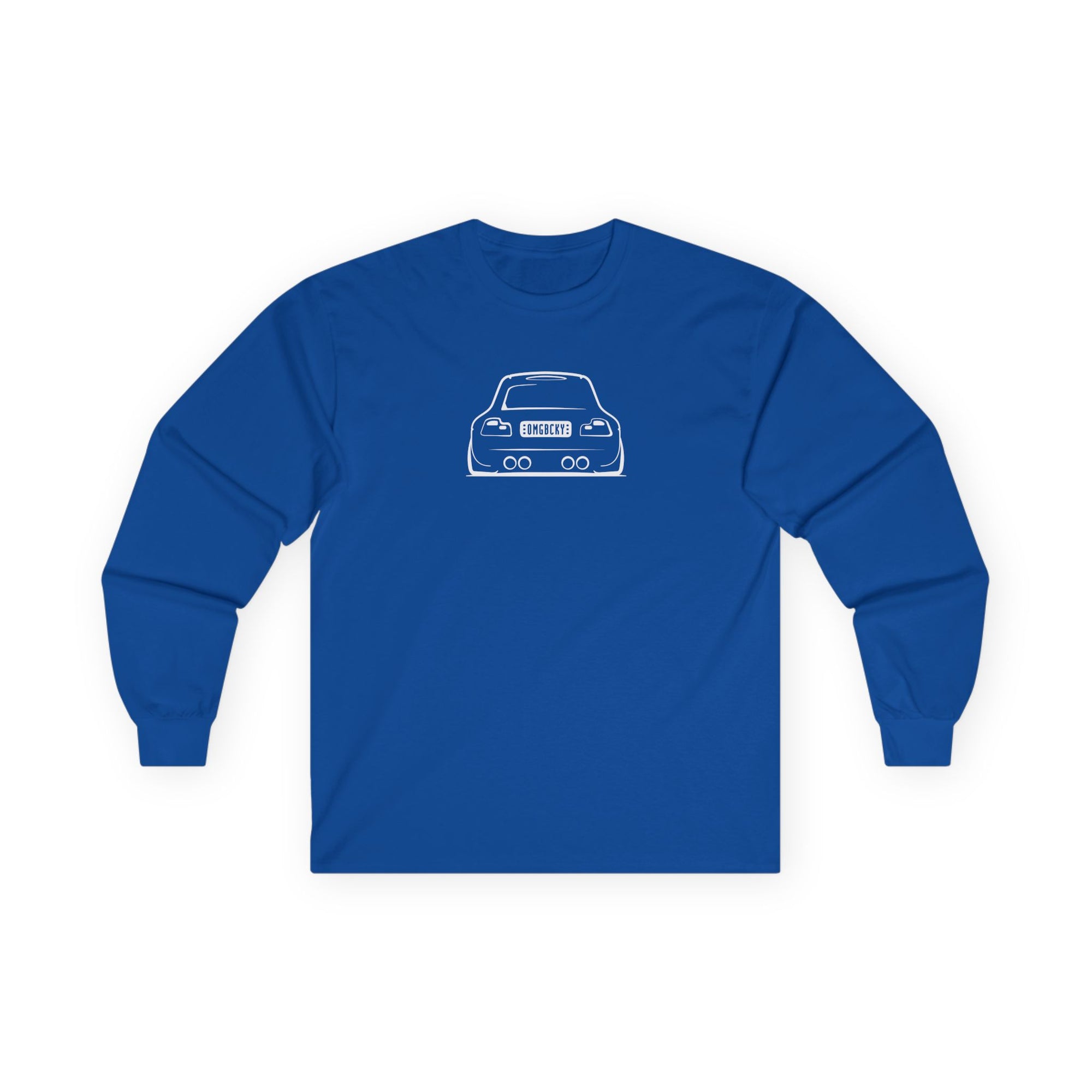 OMGBEKY White Coupe Silhouette Long Sleeve Tee - Unisex Gildan Classic Ultra Cotton Long Sleeve T-Shirt