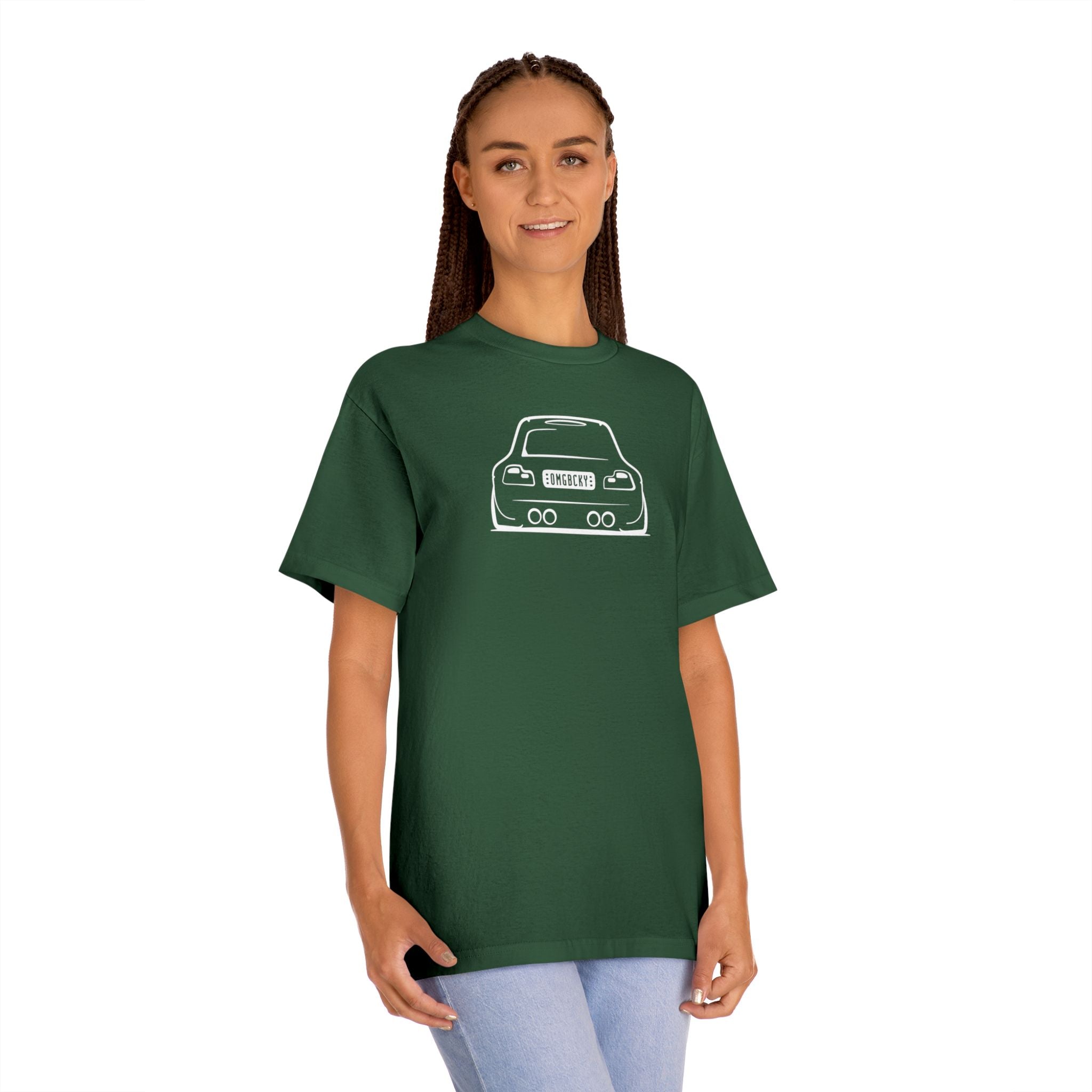 OMGBCKY White Coupe Silhouette Tee - Unisex American Apparel Classic T-Shirt