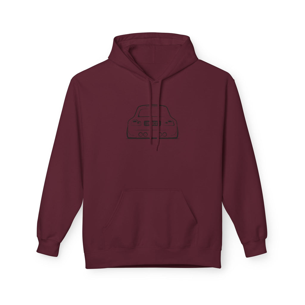 OMGBEKY Black Coupe Silhouette Hoodie - Unisex Gildan Classic Softstyle Fleece Drawstring Hoodie