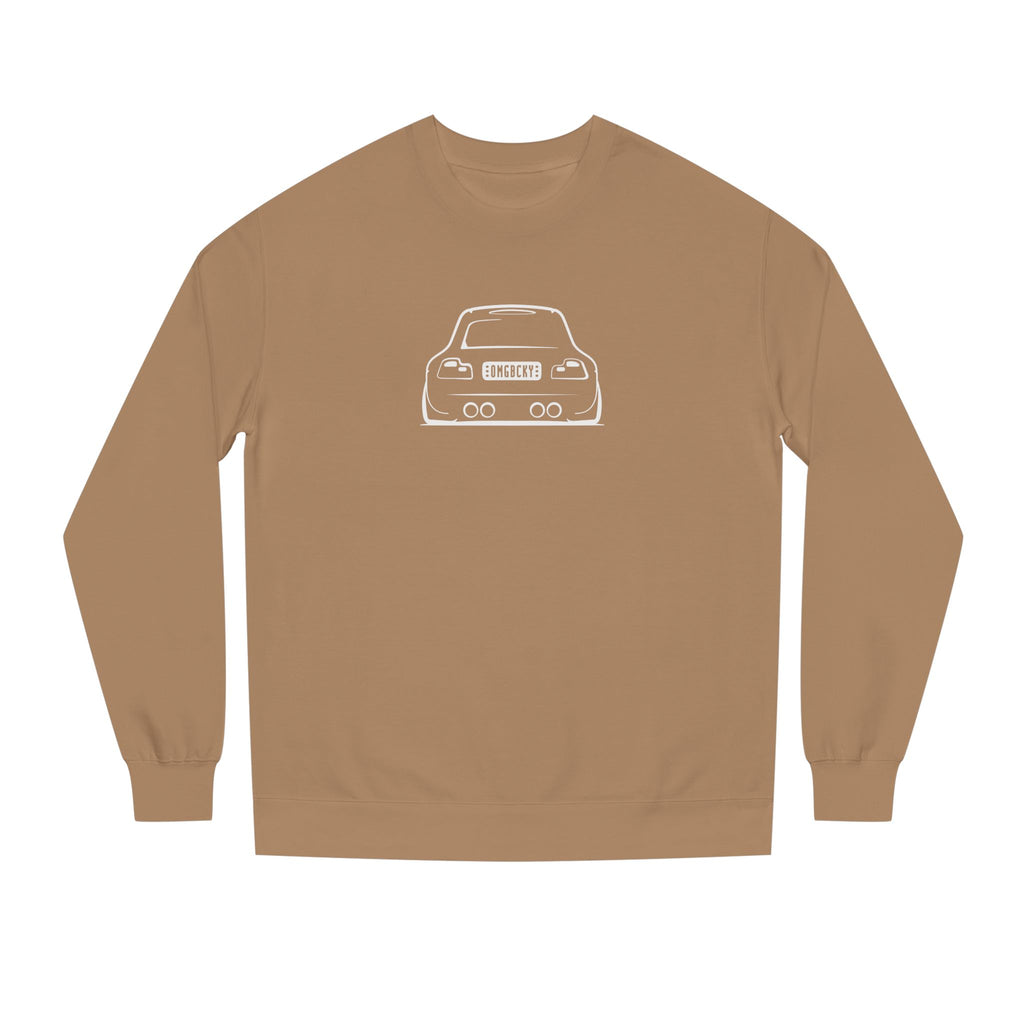 OMGBCKY White Coupe Silhouette Sweatshirt - Unisex Independent Trading Company Crew Neck Fleece Sweatshirt