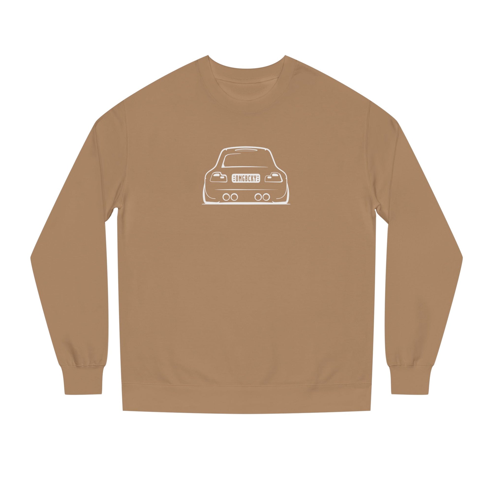 OMGBEKY White Coupe Silhouette Sweatshirt - Unisex Independent Trading Company Crew Neck Fleece Sweatshirt