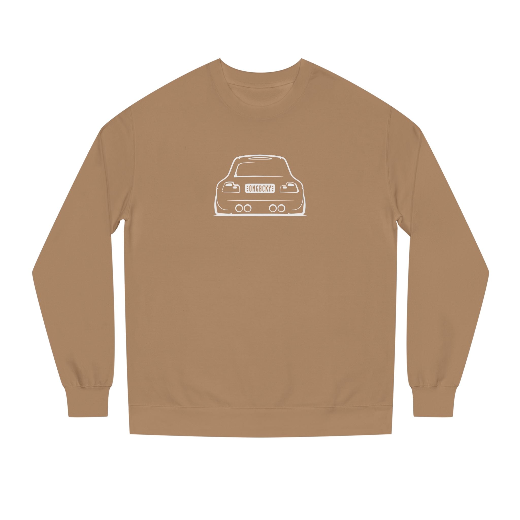 OMGBCKY White Coupe Silhouette Sweatshirt - Unisex Independent Trading Company Crew Neck Fleece Sweatshirt