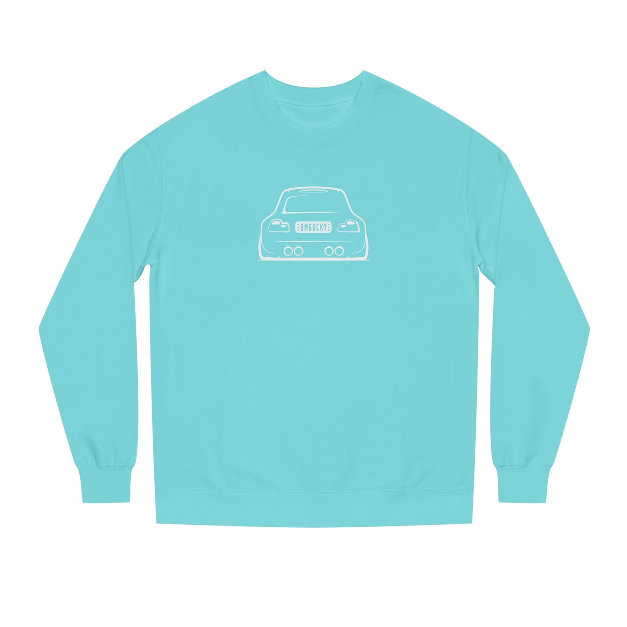 OMGBEKY White Coupe Silhouette Sweatshirt - Unisex Independent Trading Company Crew Neck Fleece Sweatshirt