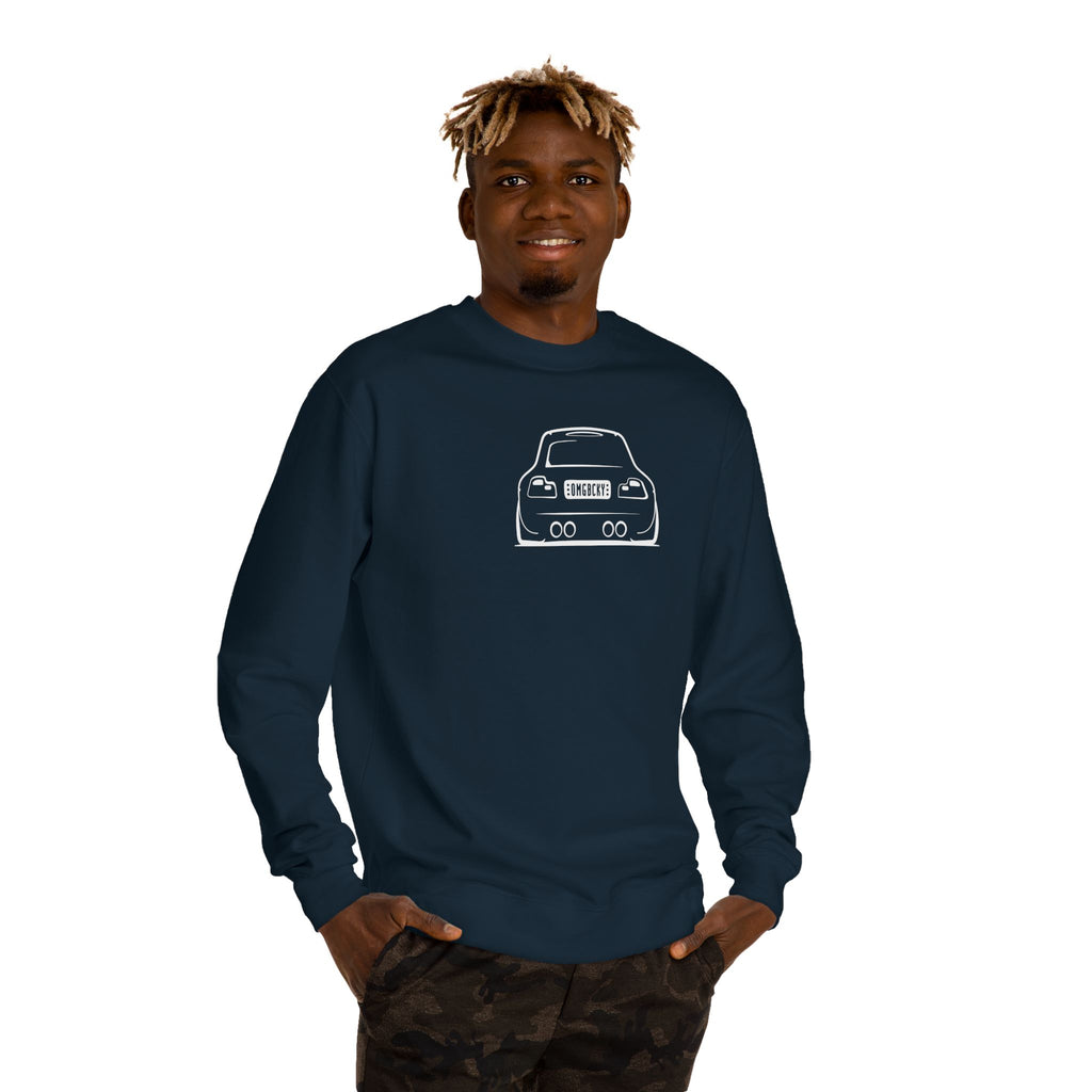 OMGBCKY White Coupe Silhouette Sweatshirt - Unisex Independent Trading Company Crew Neck Fleece Sweatshirt